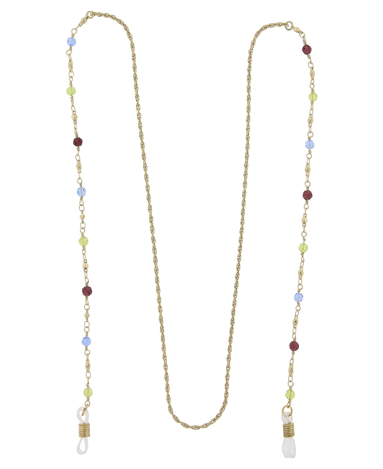 1928 Jewelry Multi-Color Beaded Eyeglass Holder Chain Necklace 32"