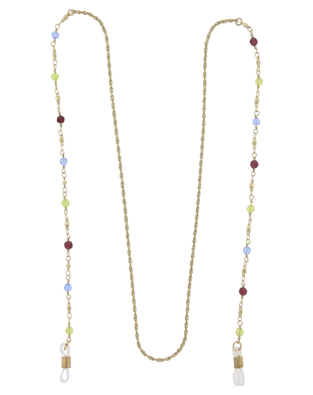 1928 Jewelry Multi-Color Beaded Eyeglass Holder Chain Necklace 32"