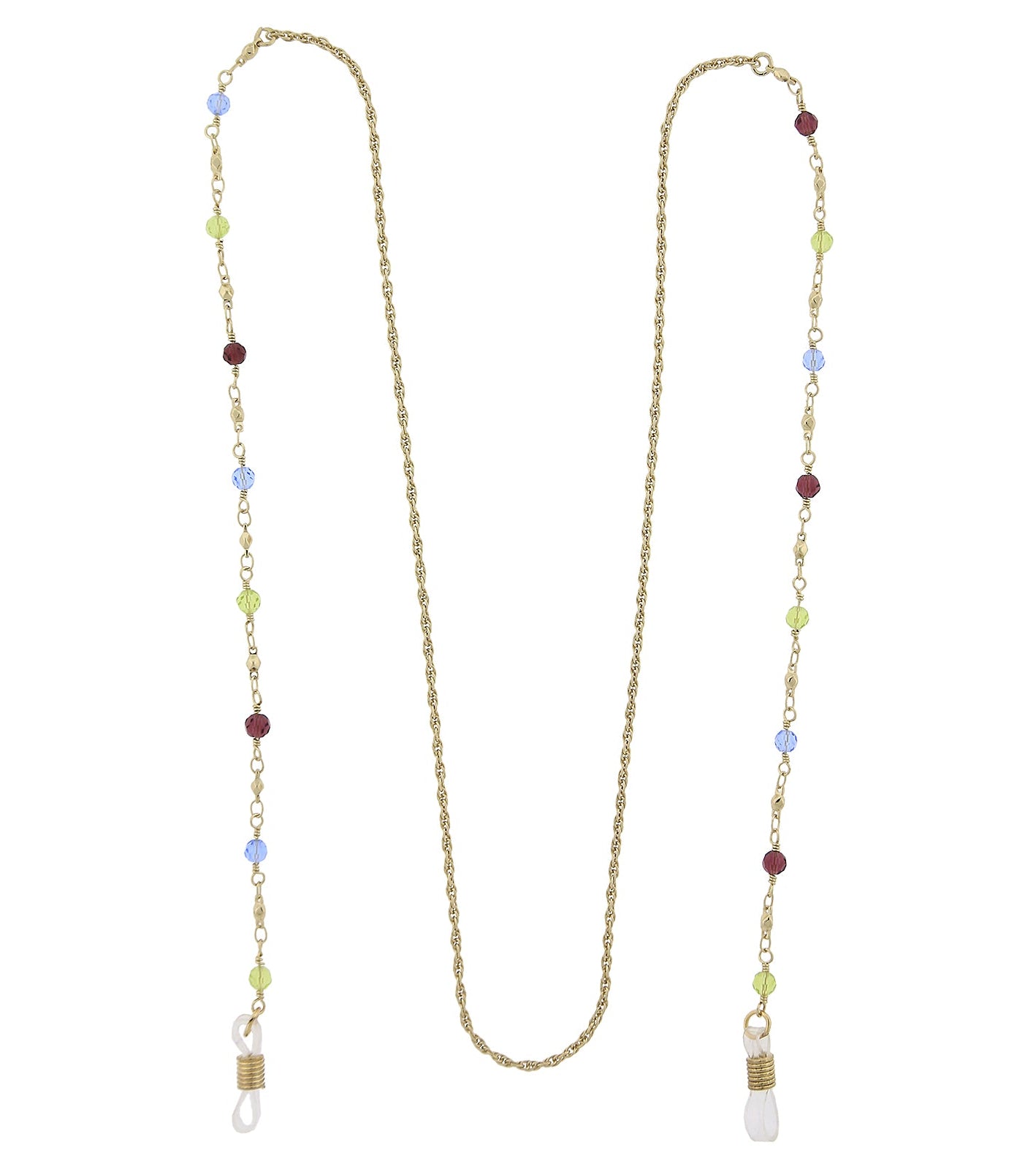 1928 Jewelry Multi-Color Beaded Eyeglass Holder Chain Necklace 32"
