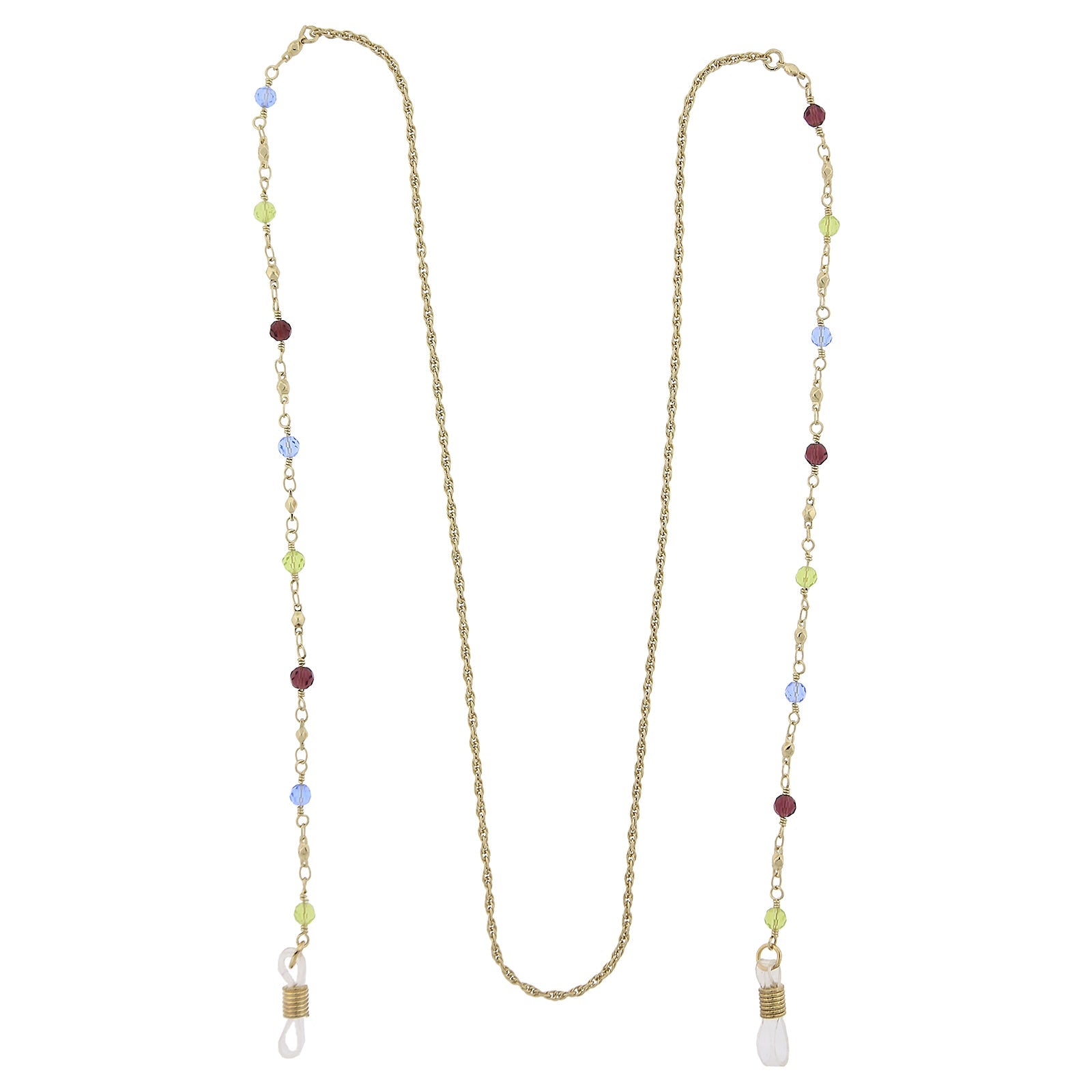 1928 Jewelry Multi-Color Beaded Eyeglass Holder Chain Necklace 32"