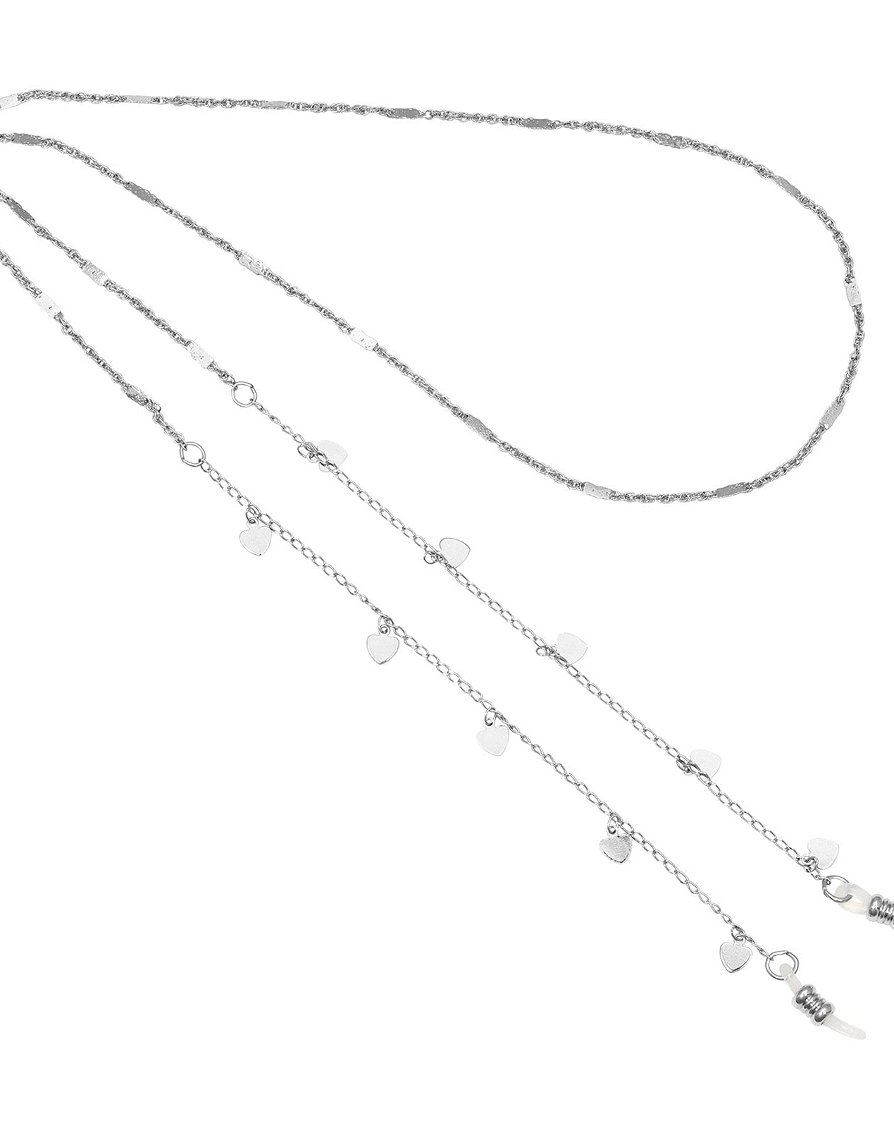 1928 Jewelry Heart Charms Eyeglass Holder Chain Necklace 32"