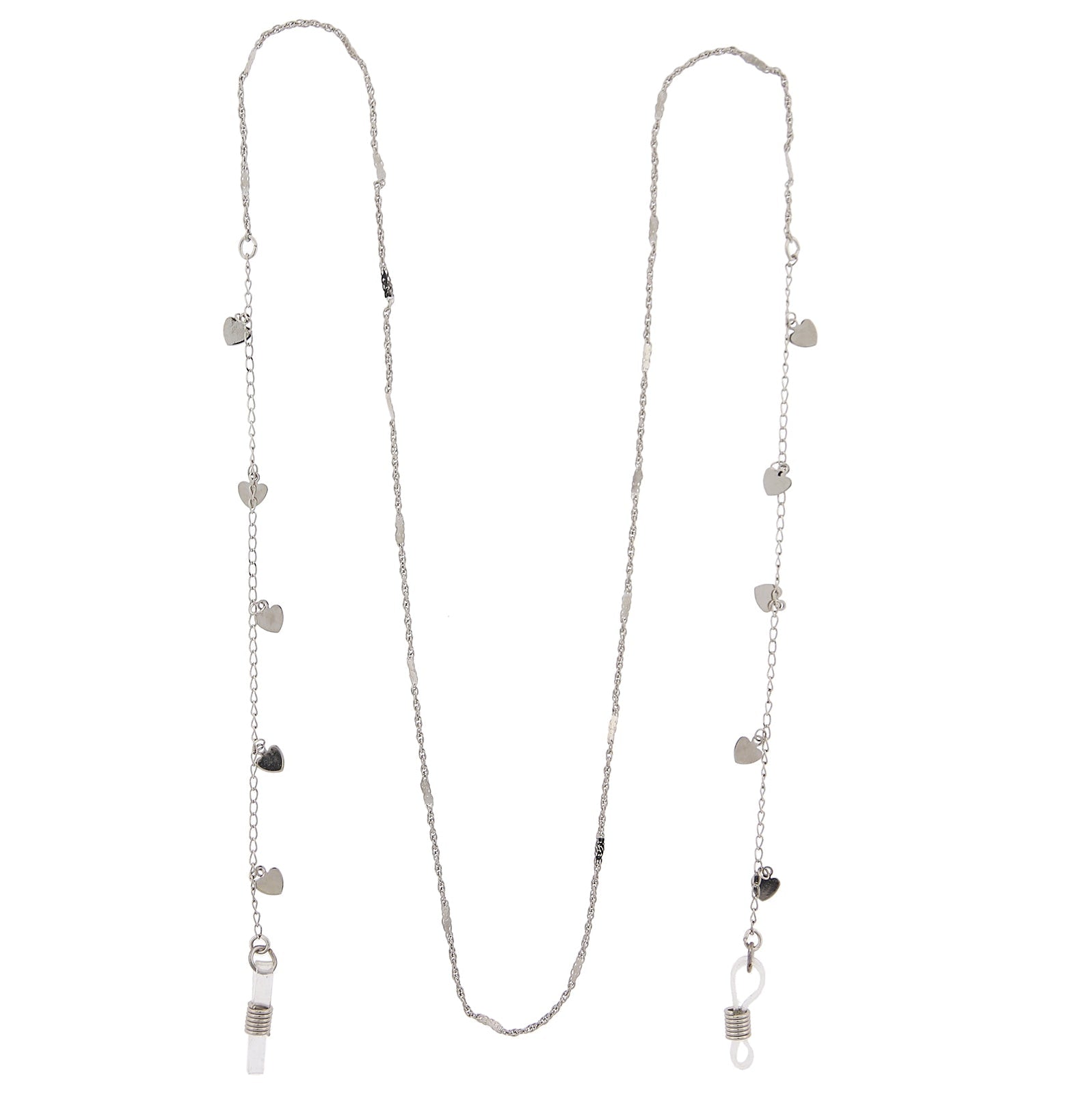 1928 Jewelry Heart Charms Eyeglass Holder Chain Necklace 32"