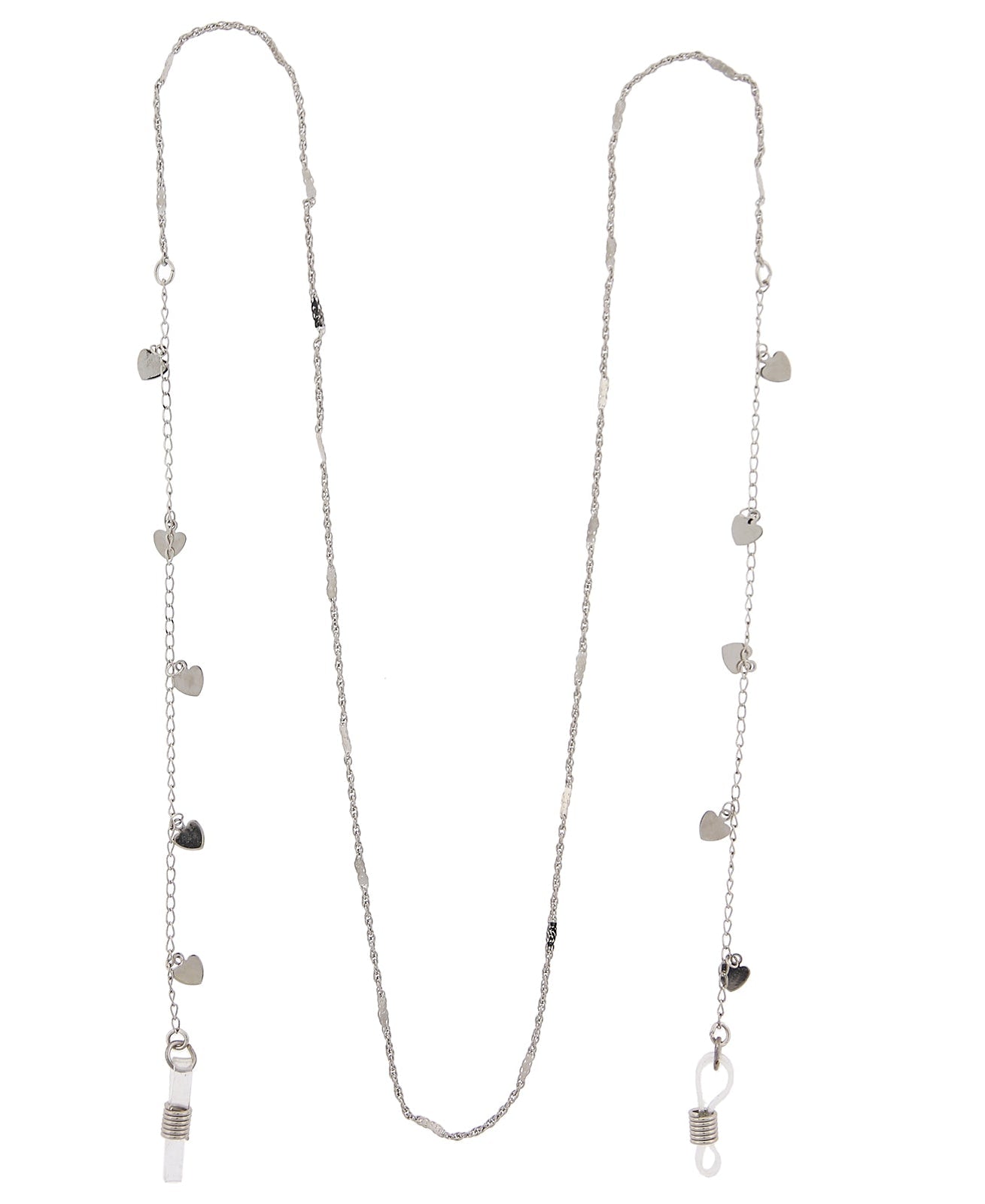 1928 Jewelry Heart Charms Eyeglass Holder Chain Necklace 32"