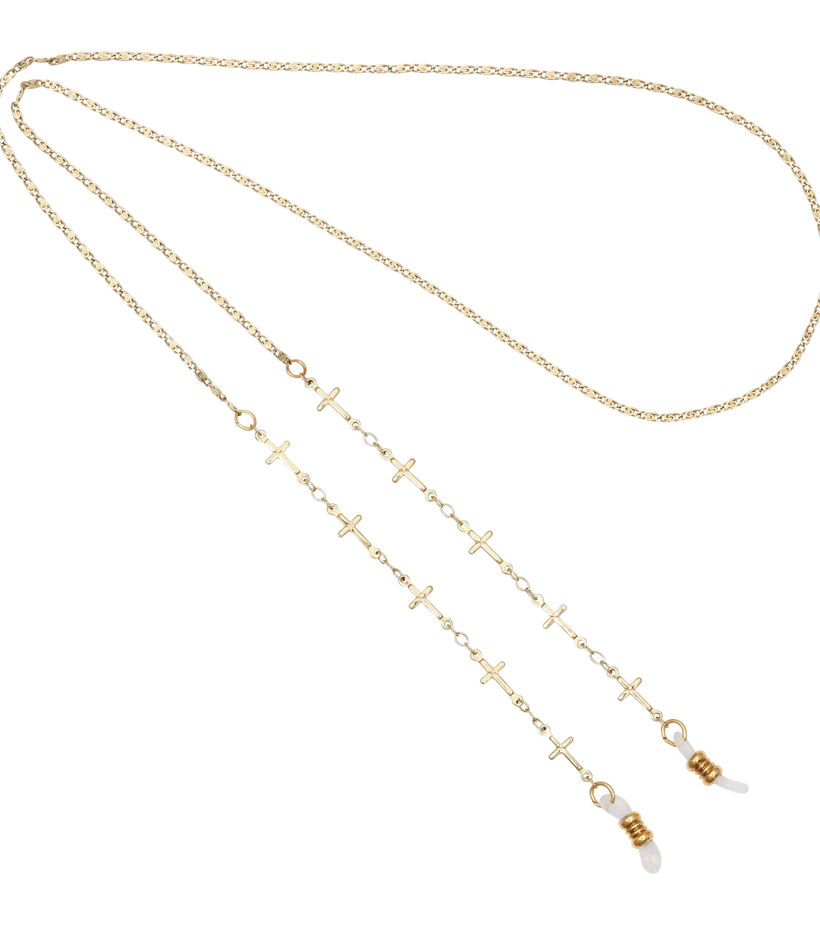 1928 Jewelry Cross Link Eyeglass Holder Chain Necklace 32"