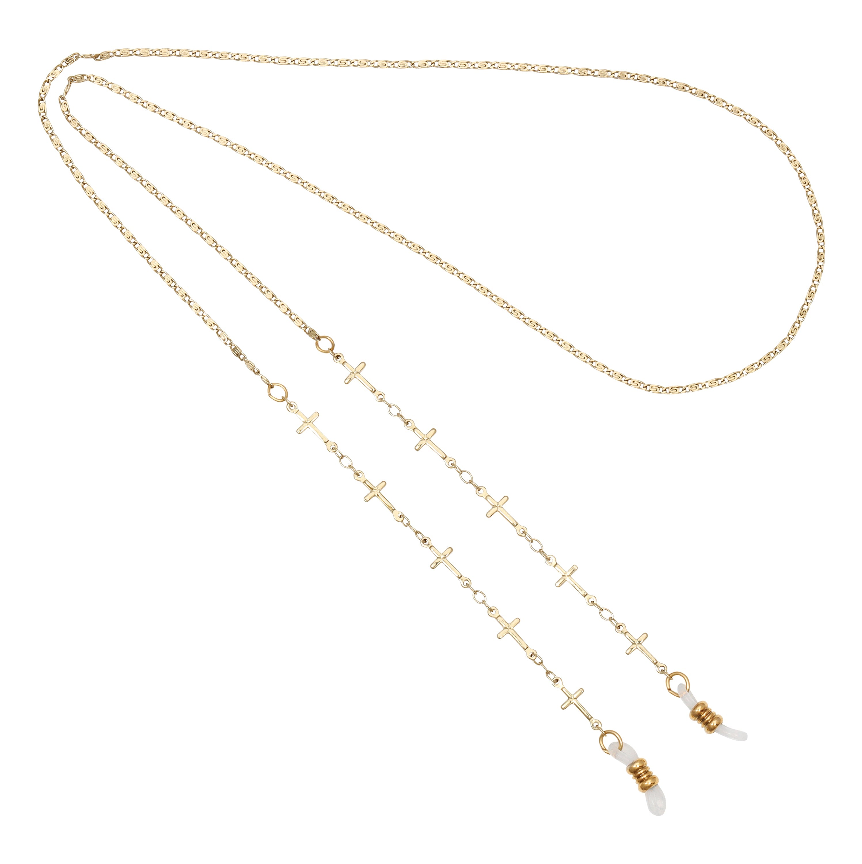 1928 Jewelry Cross Link Eyeglass Holder Chain Necklace 32"