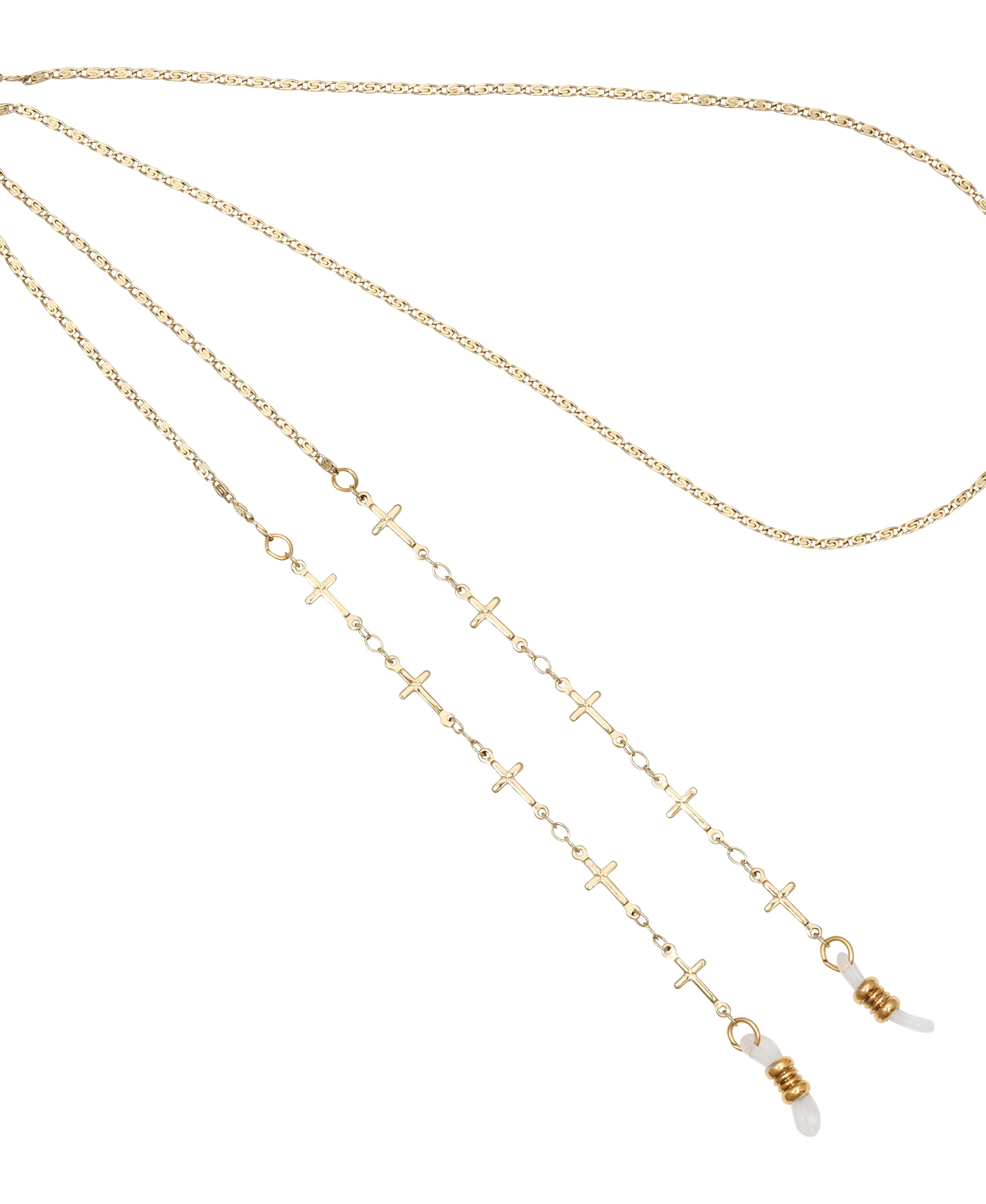 1928 Jewelry Cross Link Eyeglass Holder Chain Necklace 32"