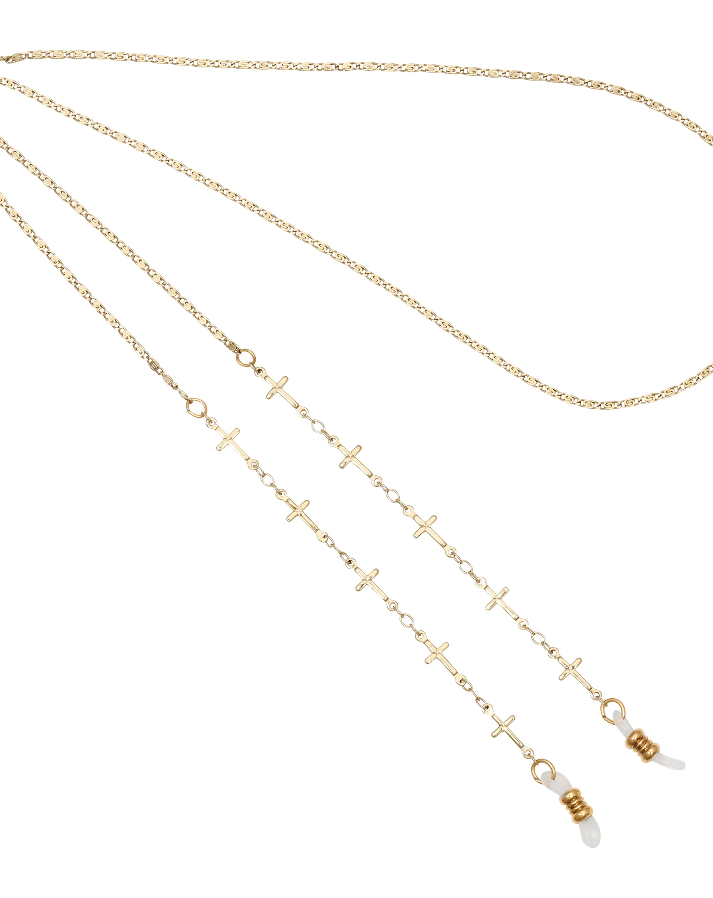 1928 Jewelry Cross Link Eyeglass Holder Chain Necklace 32"