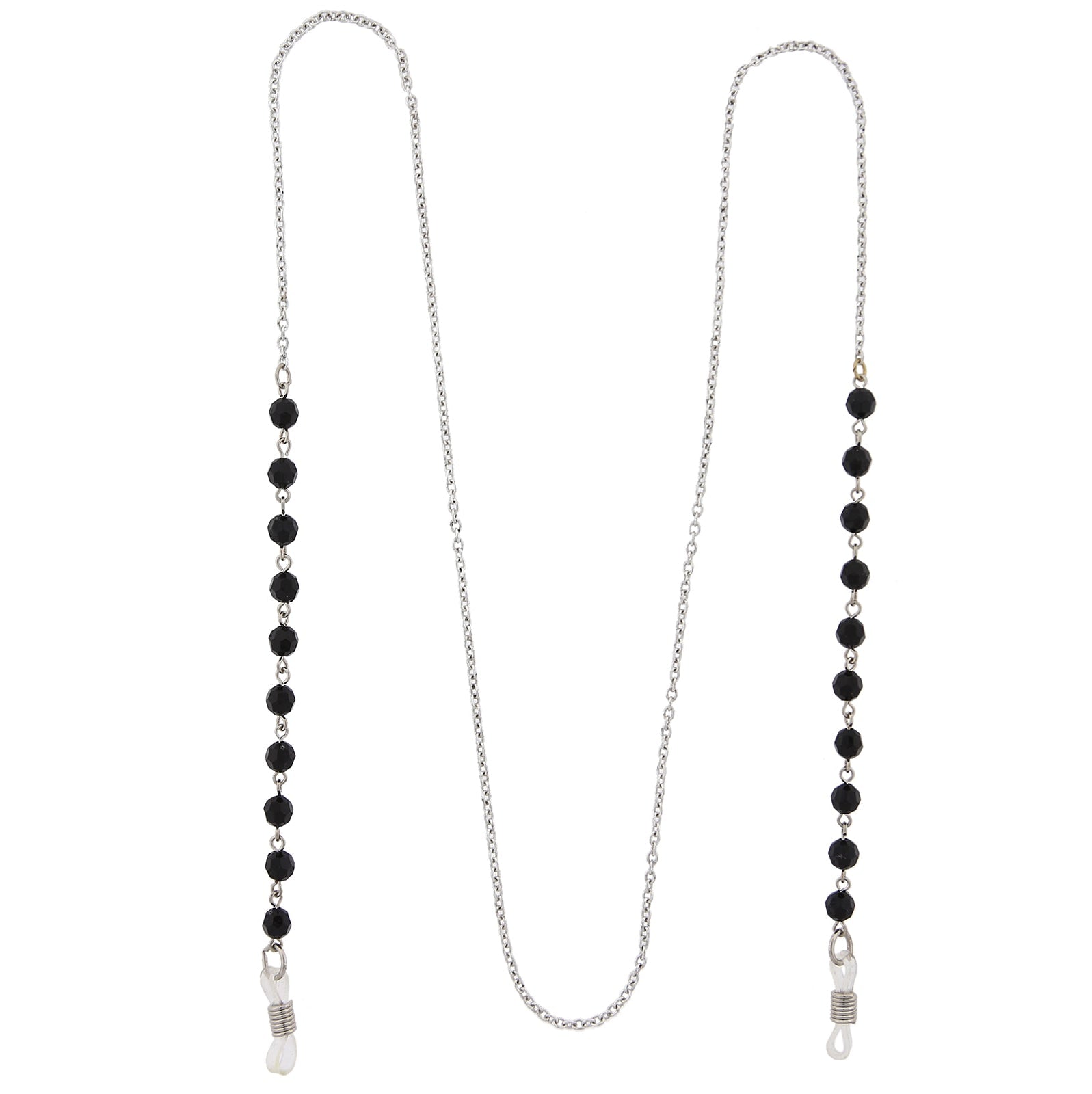 1928 Jewelry Multi Black Bead Eyeglass Holder Chain Necklace 32"
