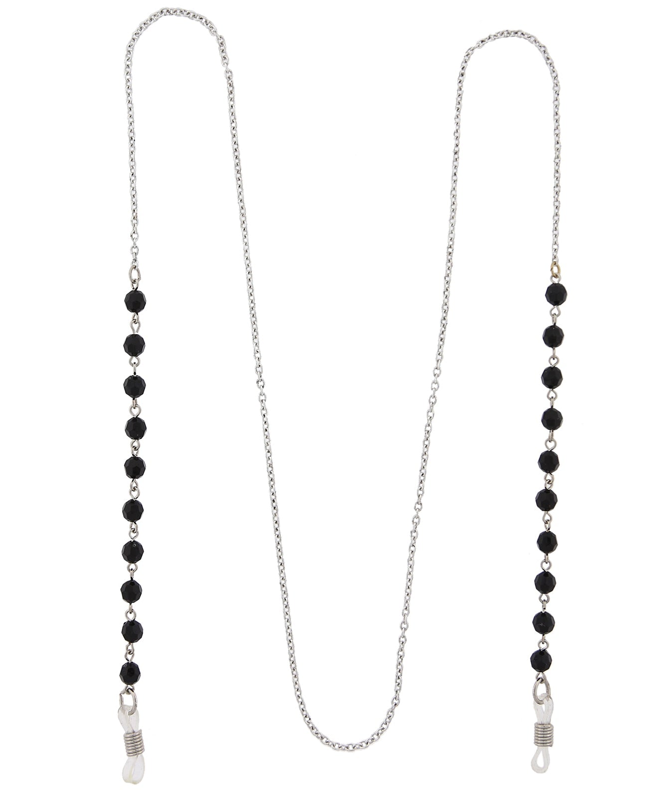 1928 Jewelry Multi Black Bead Eyeglass Holder Chain Necklace 32"