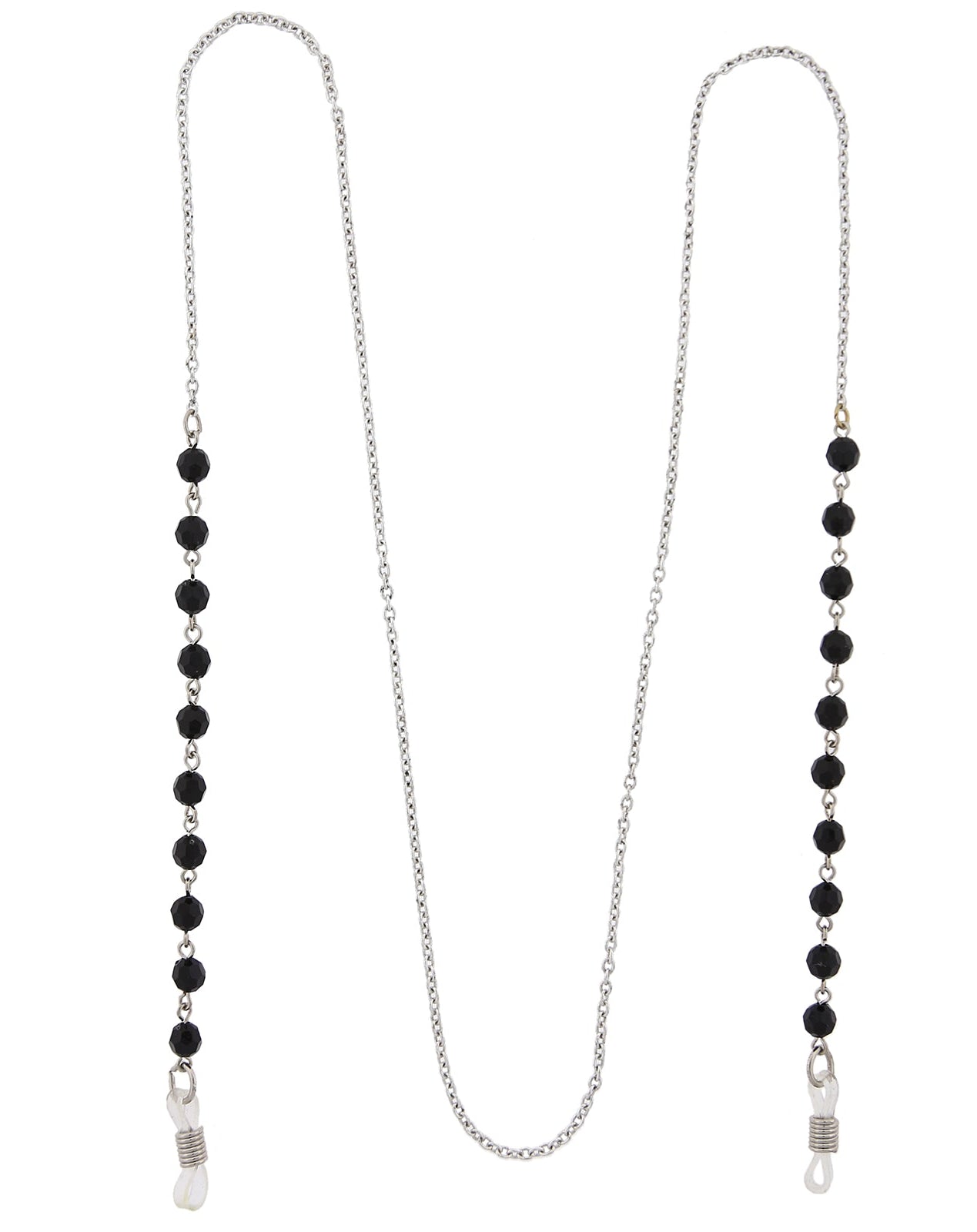 1928 Jewelry Multi Black Bead Eyeglass Holder Chain Necklace 32"