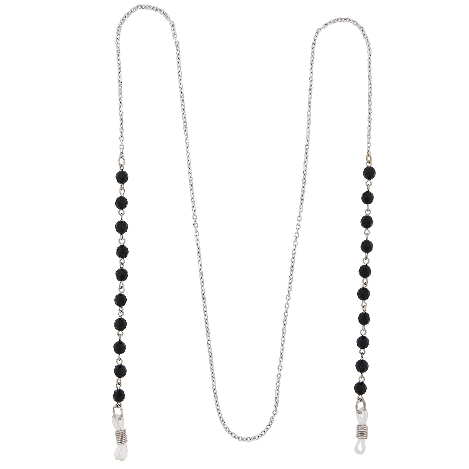 1928 Jewelry Multi Black Bead Eyeglass Holder Chain Necklace 32"