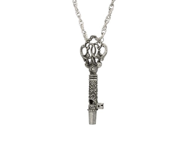 1928 Jewelry Antiqued Key Whistle Pendant Necklace 30"