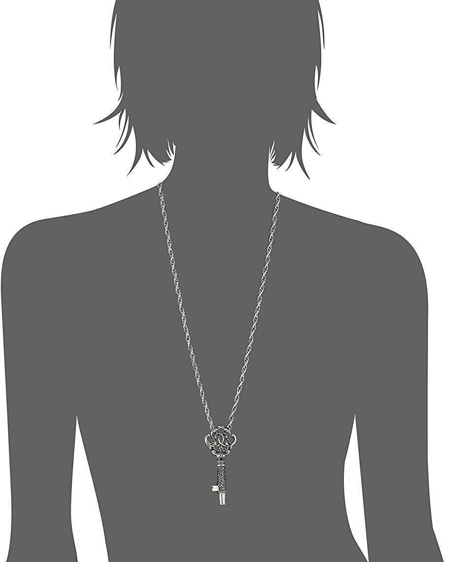 1928 Jewelry Antiqued Key Whistle Pendant Necklace 30"