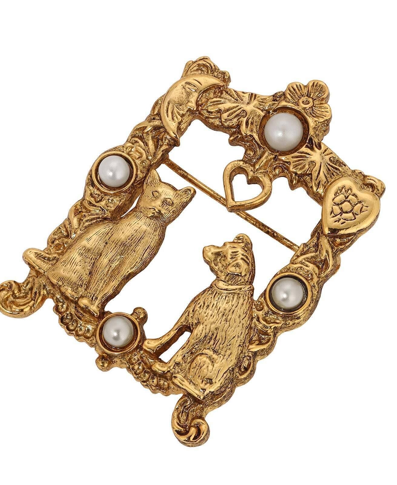 1928 Jewelry Bella & Max On A Windowsill Faux Pearl Pin