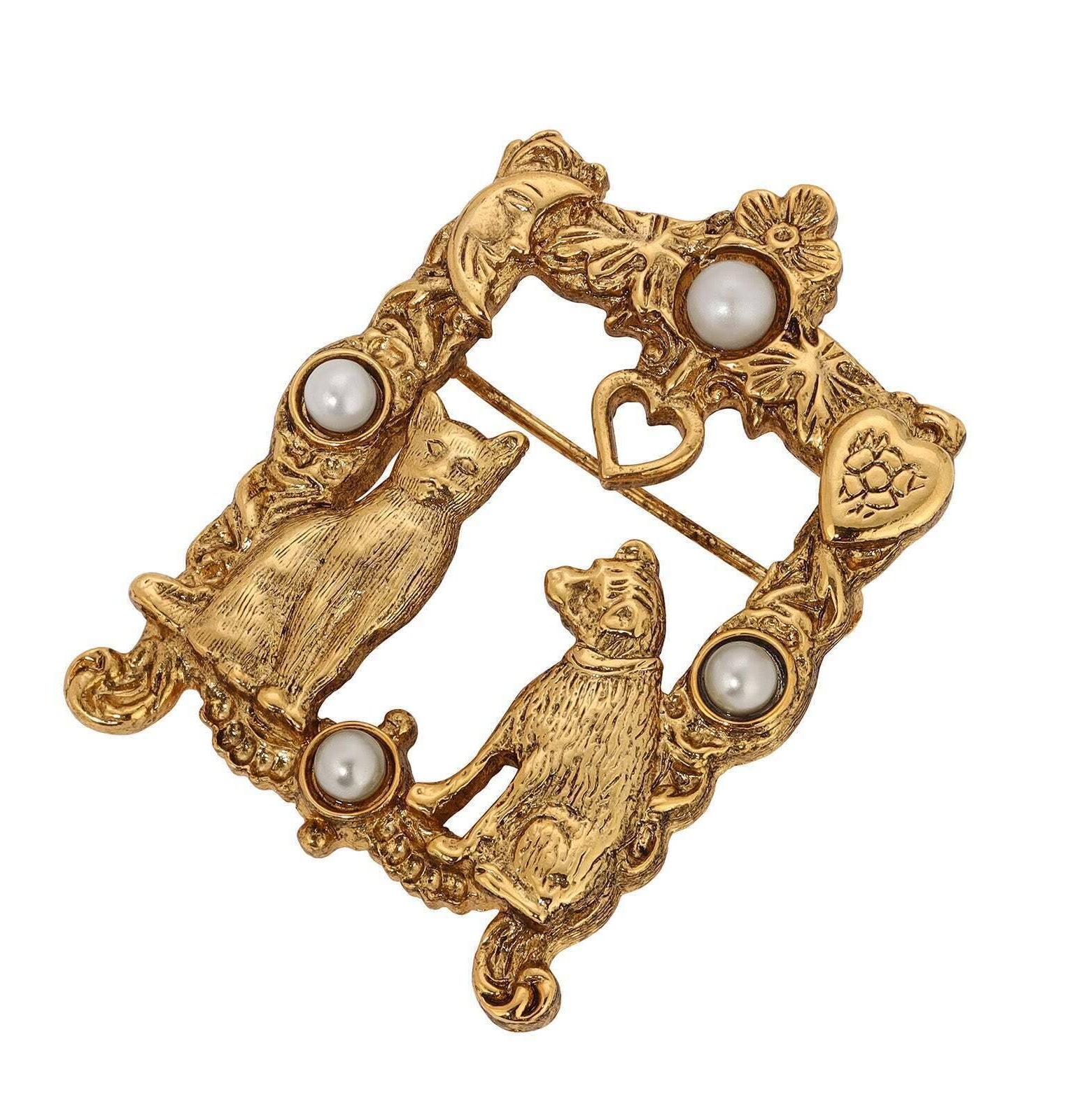 1928 Jewelry Bella & Max On A Windowsill Faux Pearl Pin