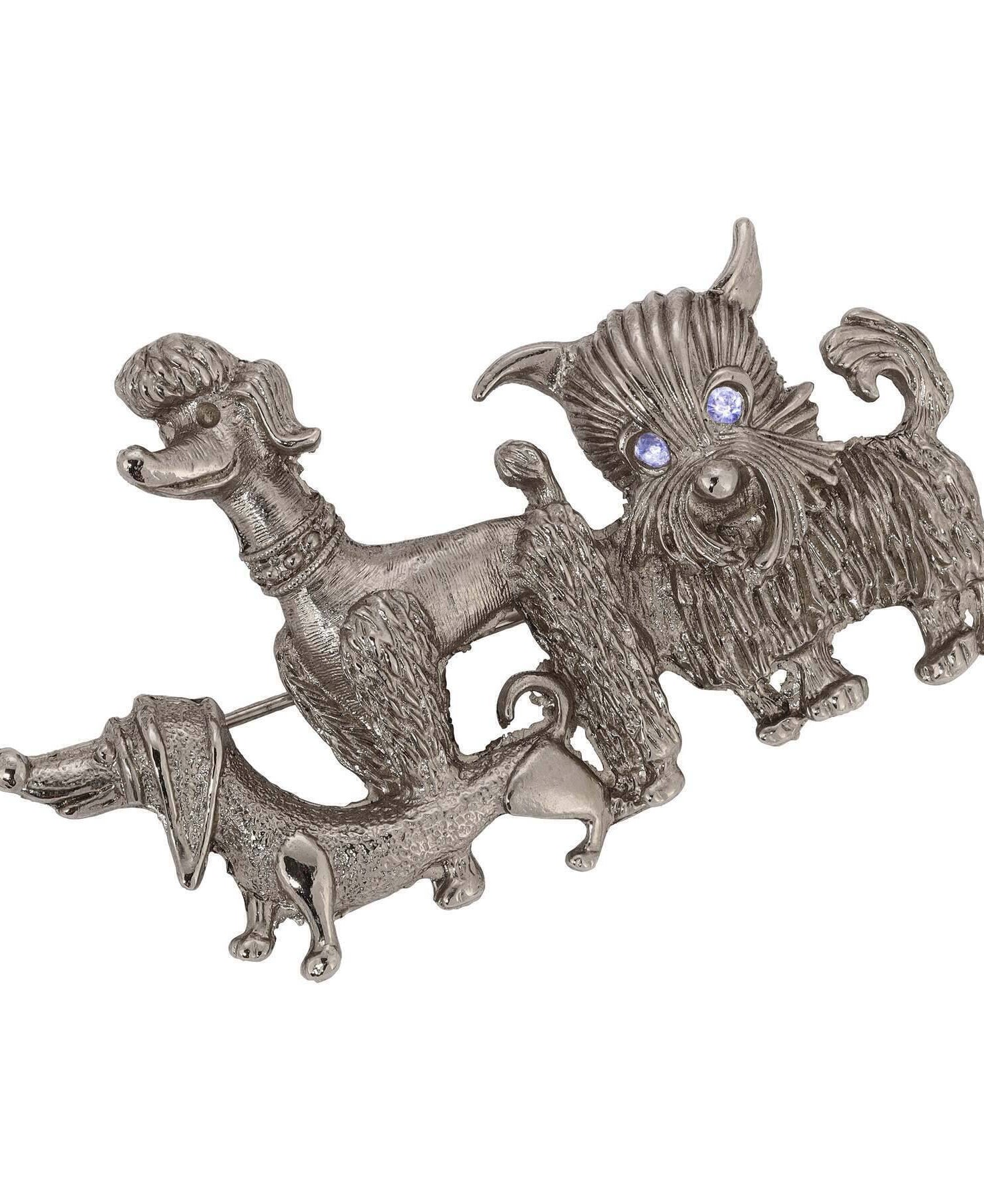 1928 Jewelry Canine Companions Trio Brooch Pin