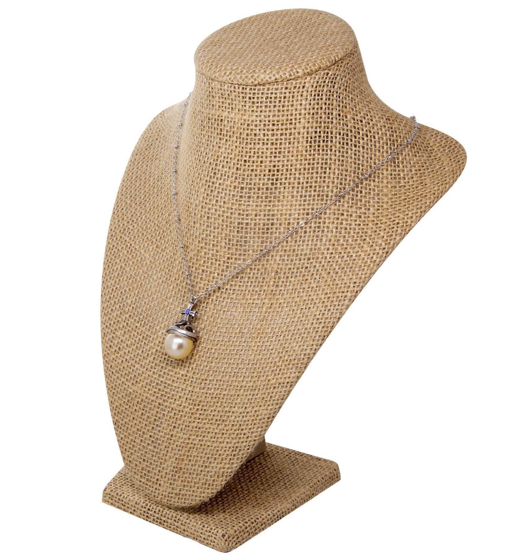 Pewter Faux Cross Pearl 16 Necklace