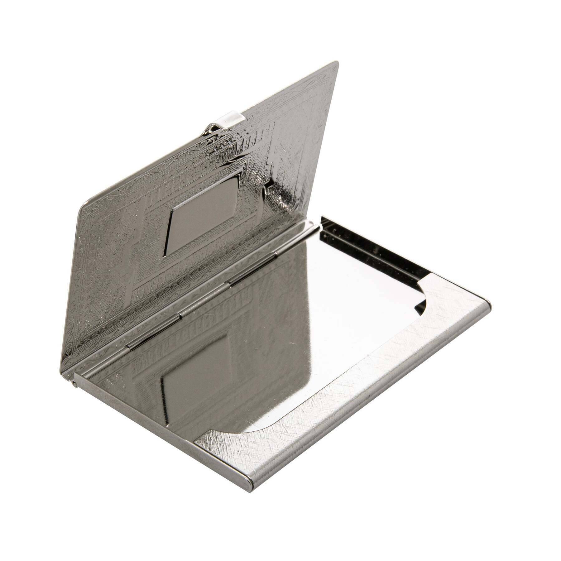 1928 Jewelry Deco Pink Enamel Cat Slim Business Card Case