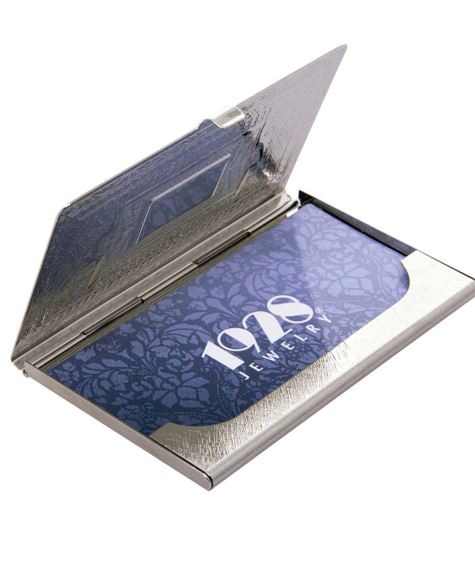 1928 Jewelry Deco Pink Enamel Cat Slim Business Card Case