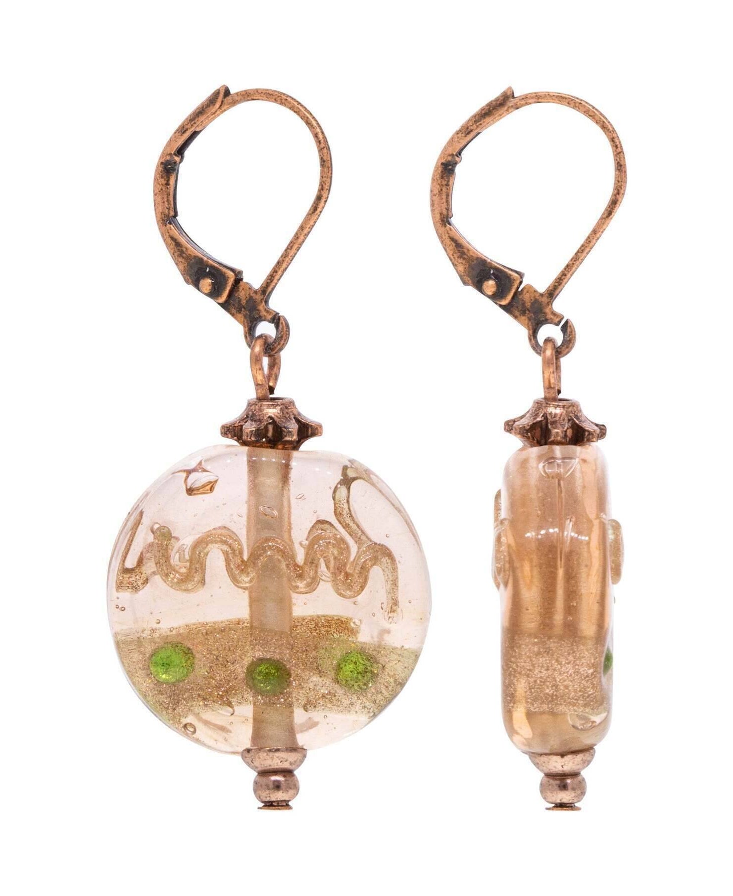 1928 Jewelry Round Christmas Tree Ornament Drop Earrings