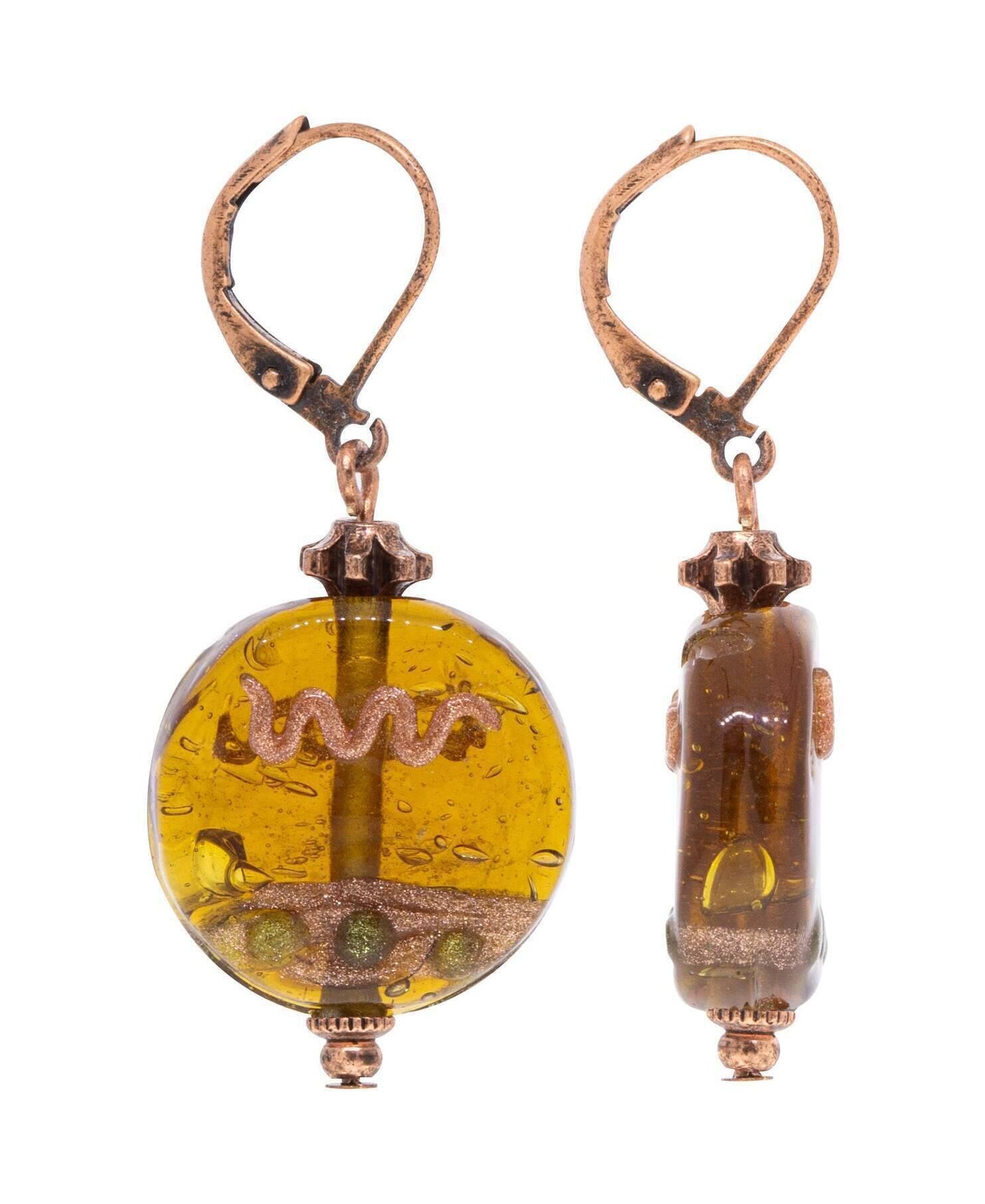 1928 Jewelry Round Christmas Tree Ornament Drop Earrings