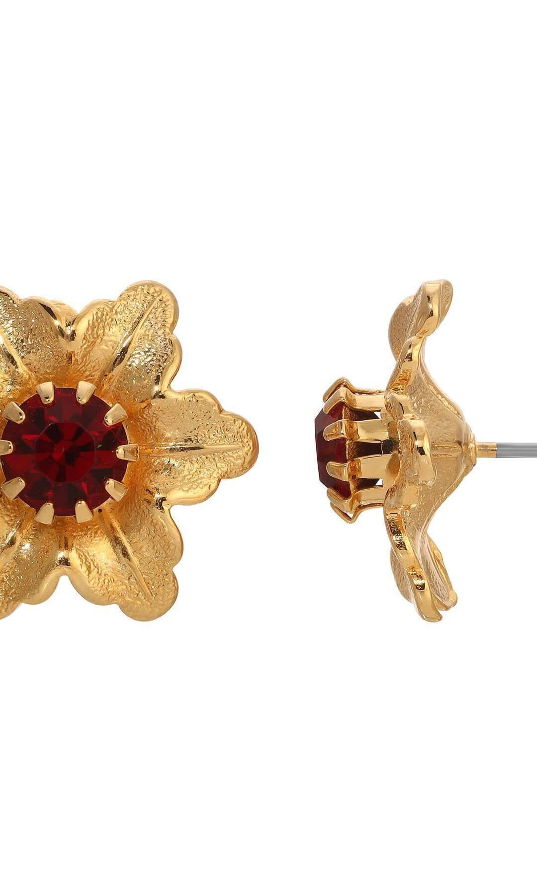 1928 Jewelry Flower Blossom Crystal Stud Earrings