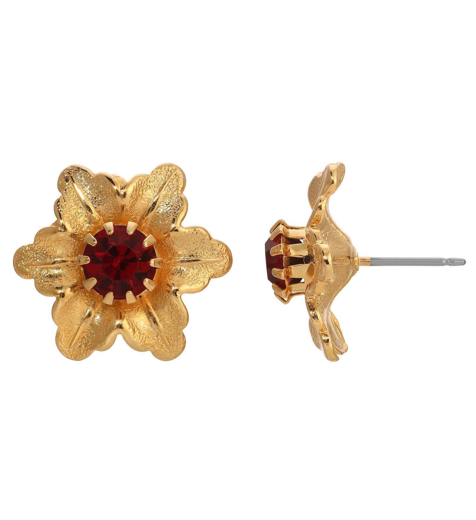 1928 Jewelry Flower Blossom Crystal Stud Earrings