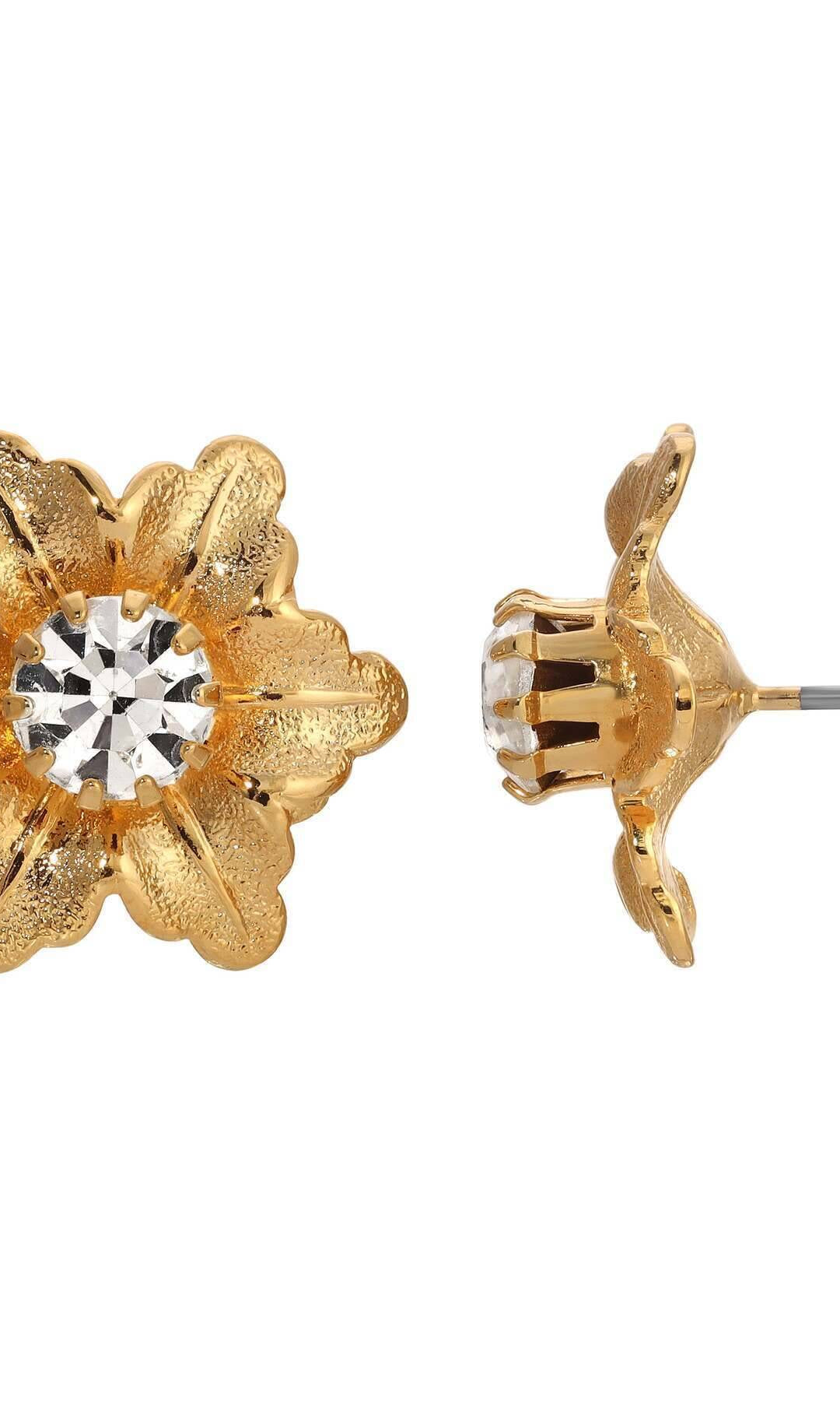 1928 Jewelry Flower Blossom Crystal Stud Earrings