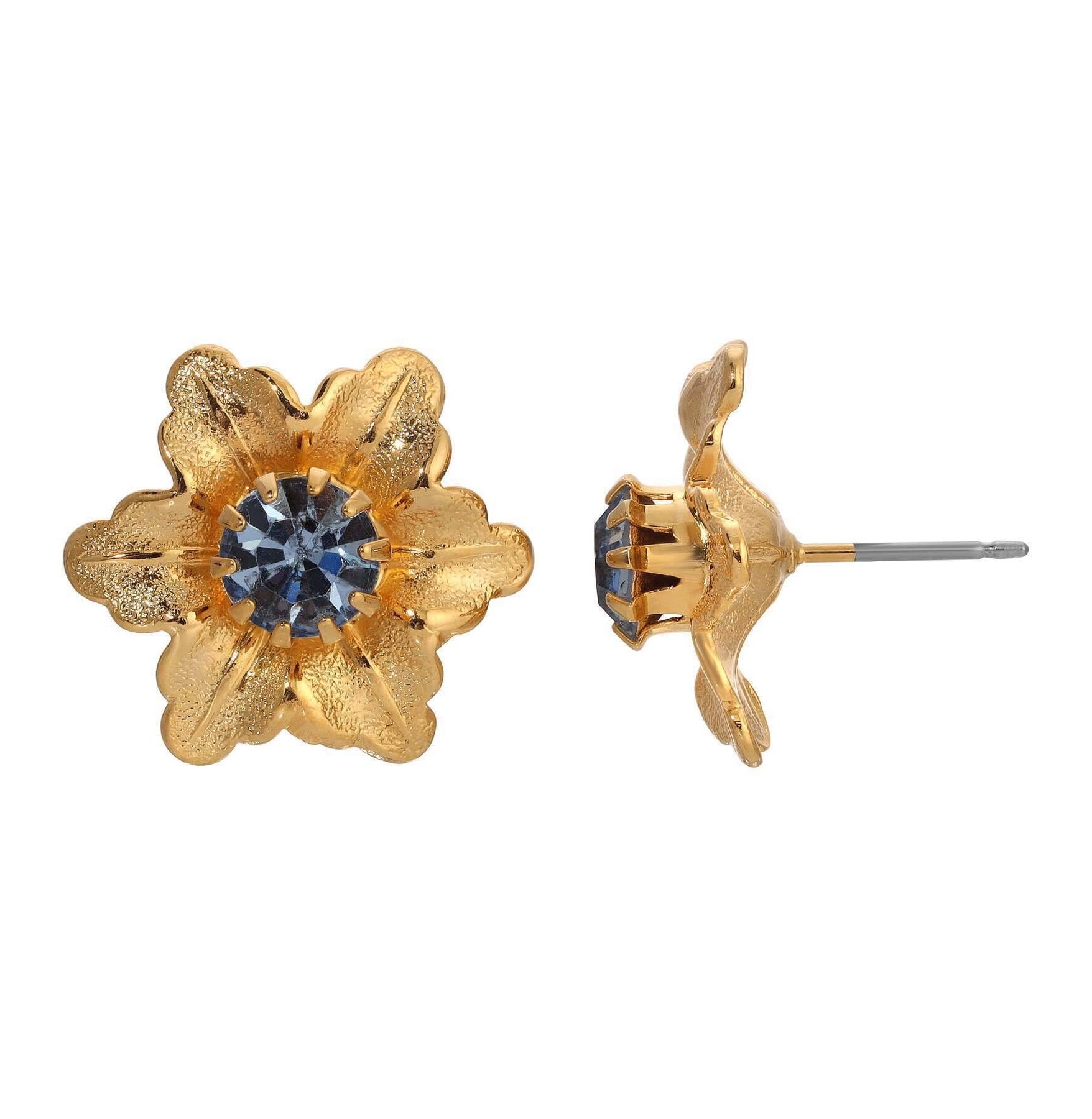 1928 Jewelry Flower Blossom Crystal Stud Earrings