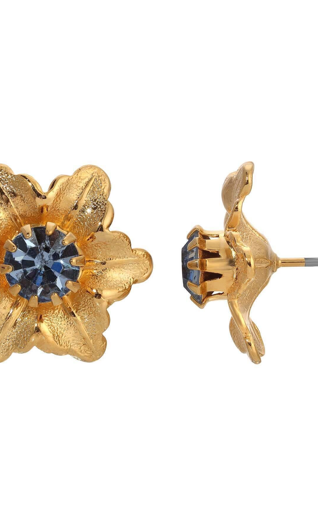 1928 Jewelry Flower Blossom Crystal Stud Earrings