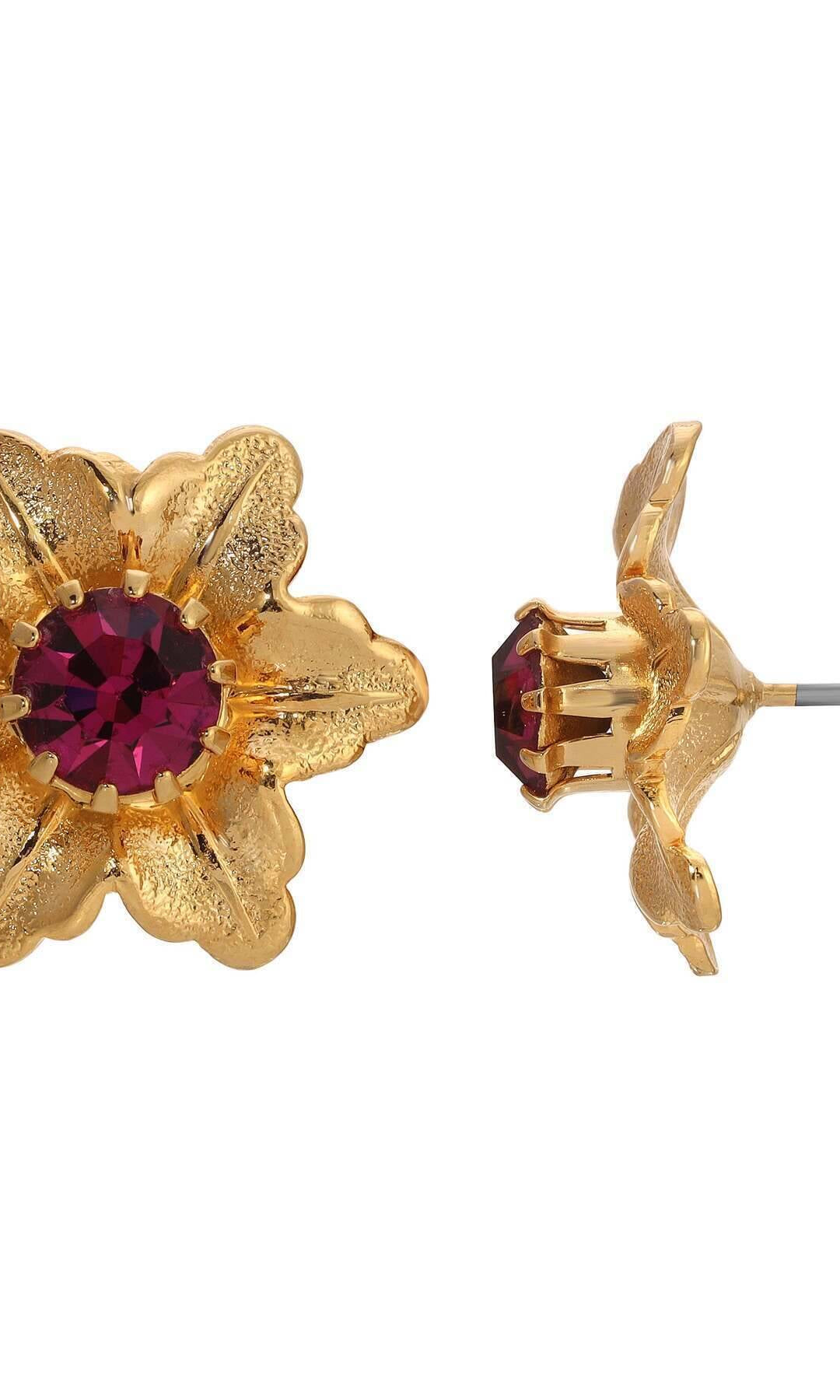 1928 Jewelry Flower Blossom Crystal Stud Earrings