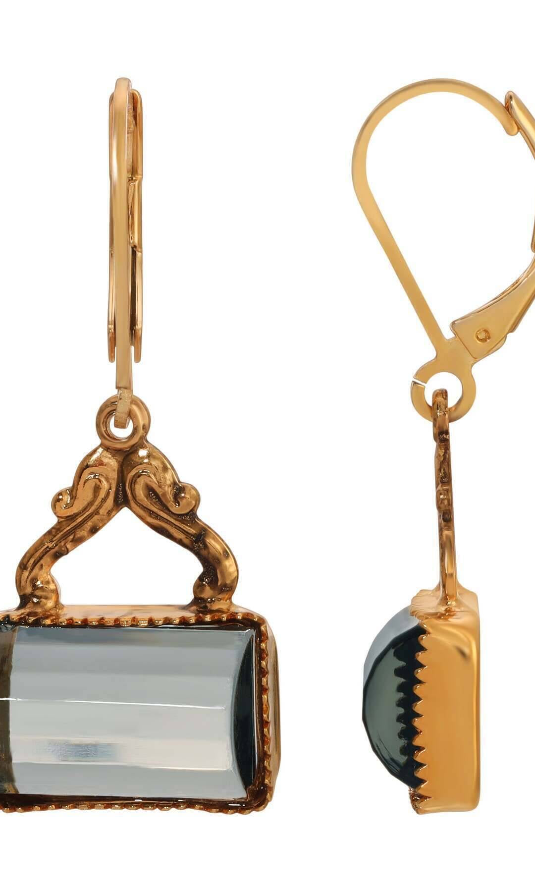 1928 Jewelry Twilight Black Diamond German Glass Crystal Drop Earrings