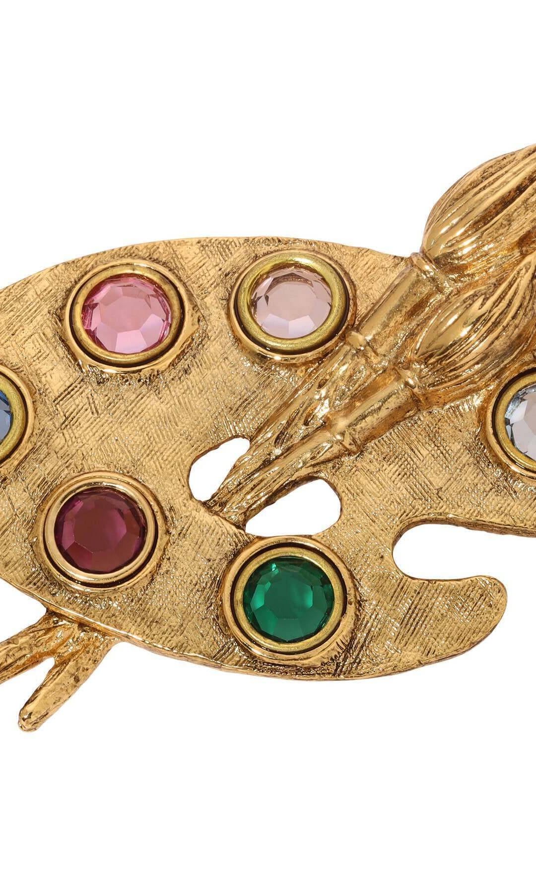 1928 Jewelry Da Vinci's Brush & Paint Palette Brooch