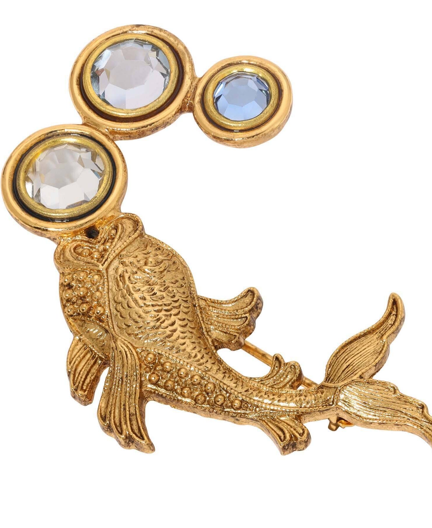 1928 Jewelry Koi Fish Crystal Channel Bubbles Brooch