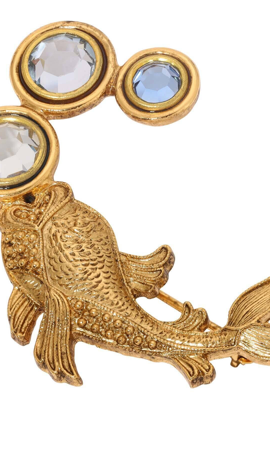 1928 Jewelry Koi Fish Crystal Channel Bubbles Brooch