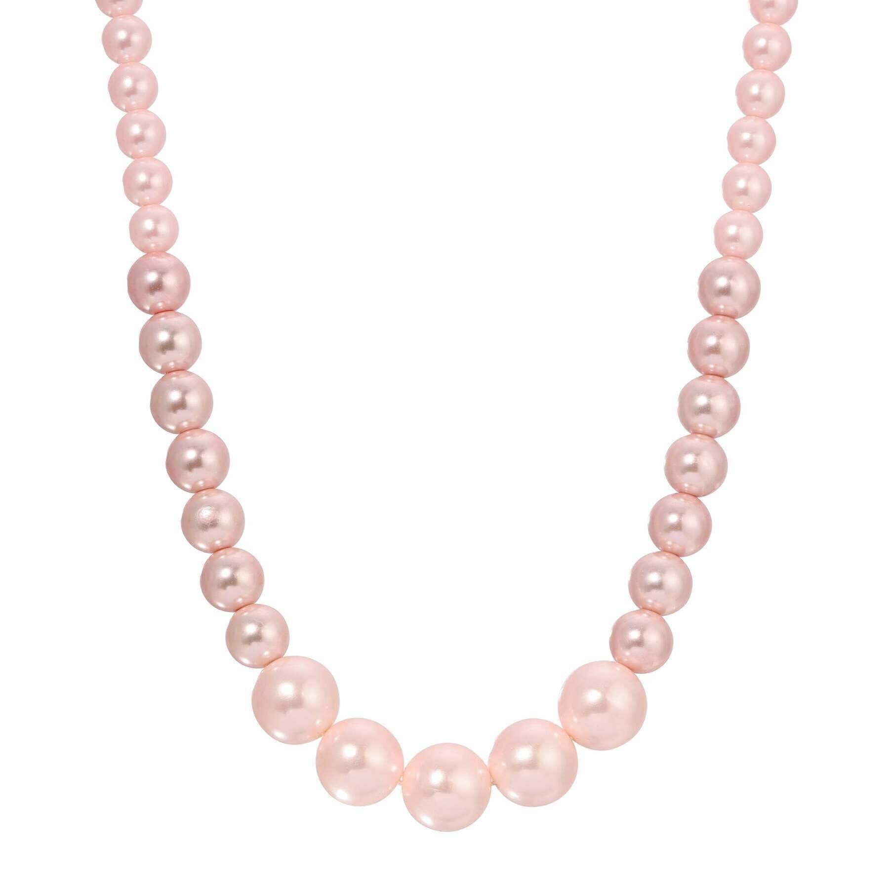 1928 Jewelry Rosabella Pink Faux Pearl Strand Necklace 16" + 3" Extender