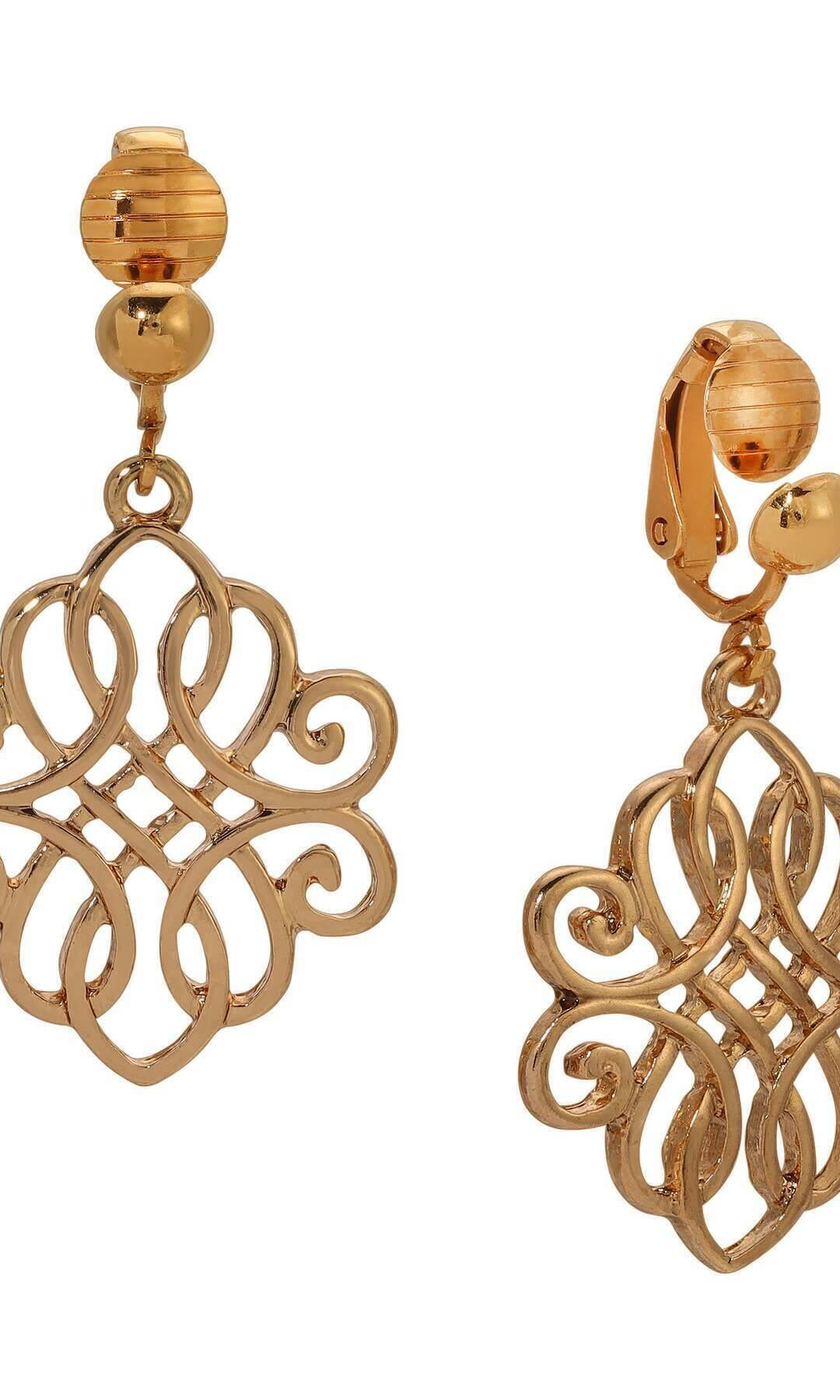 1928 Jewelry Classic Filigree Clip On Earrings