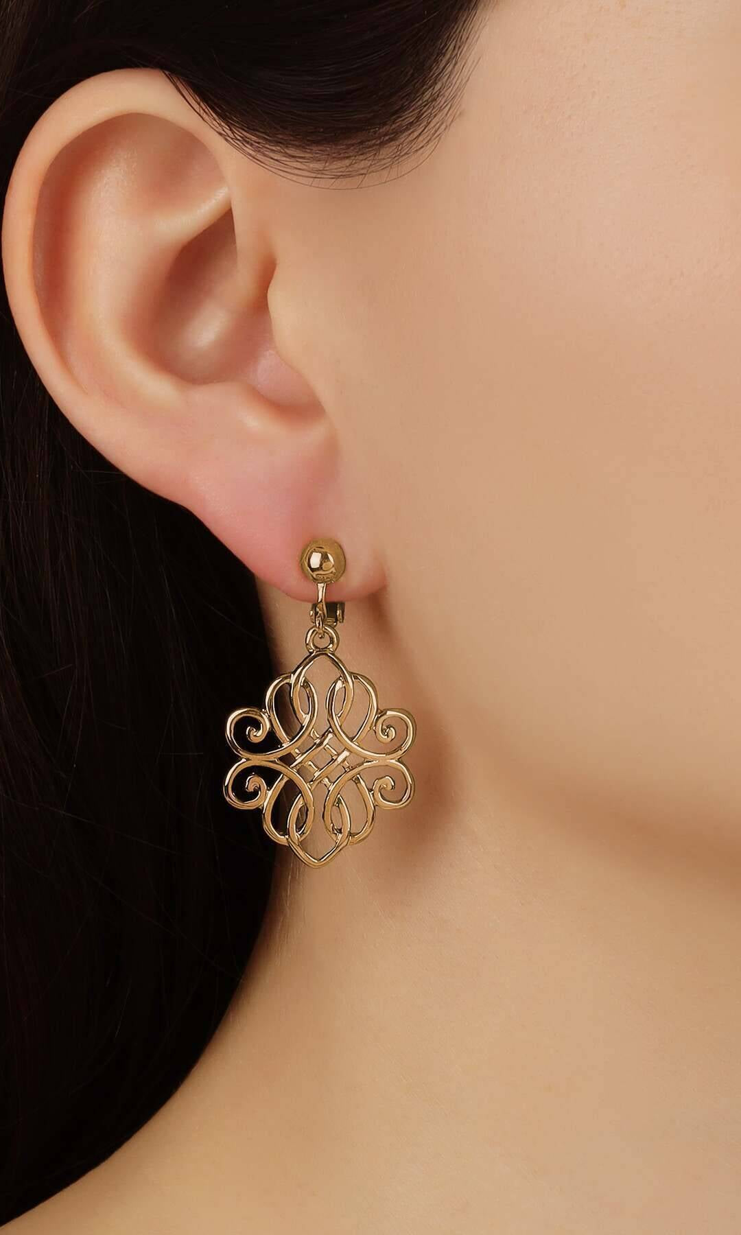 1928 Jewelry Classic Filigree Clip On Earrings