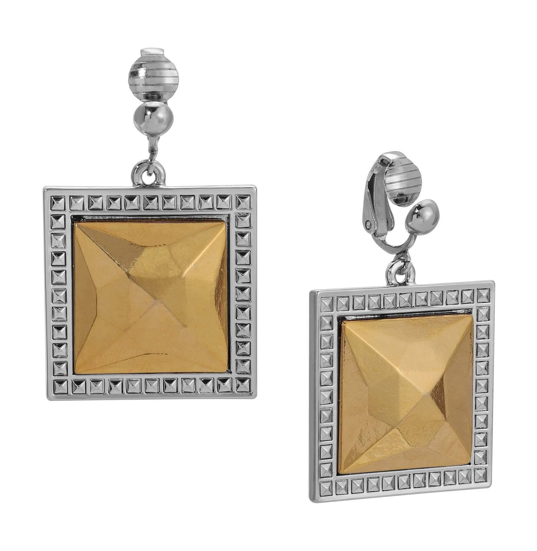 1928 Jewelry Fusion Lux Large Square Clip On Earrings