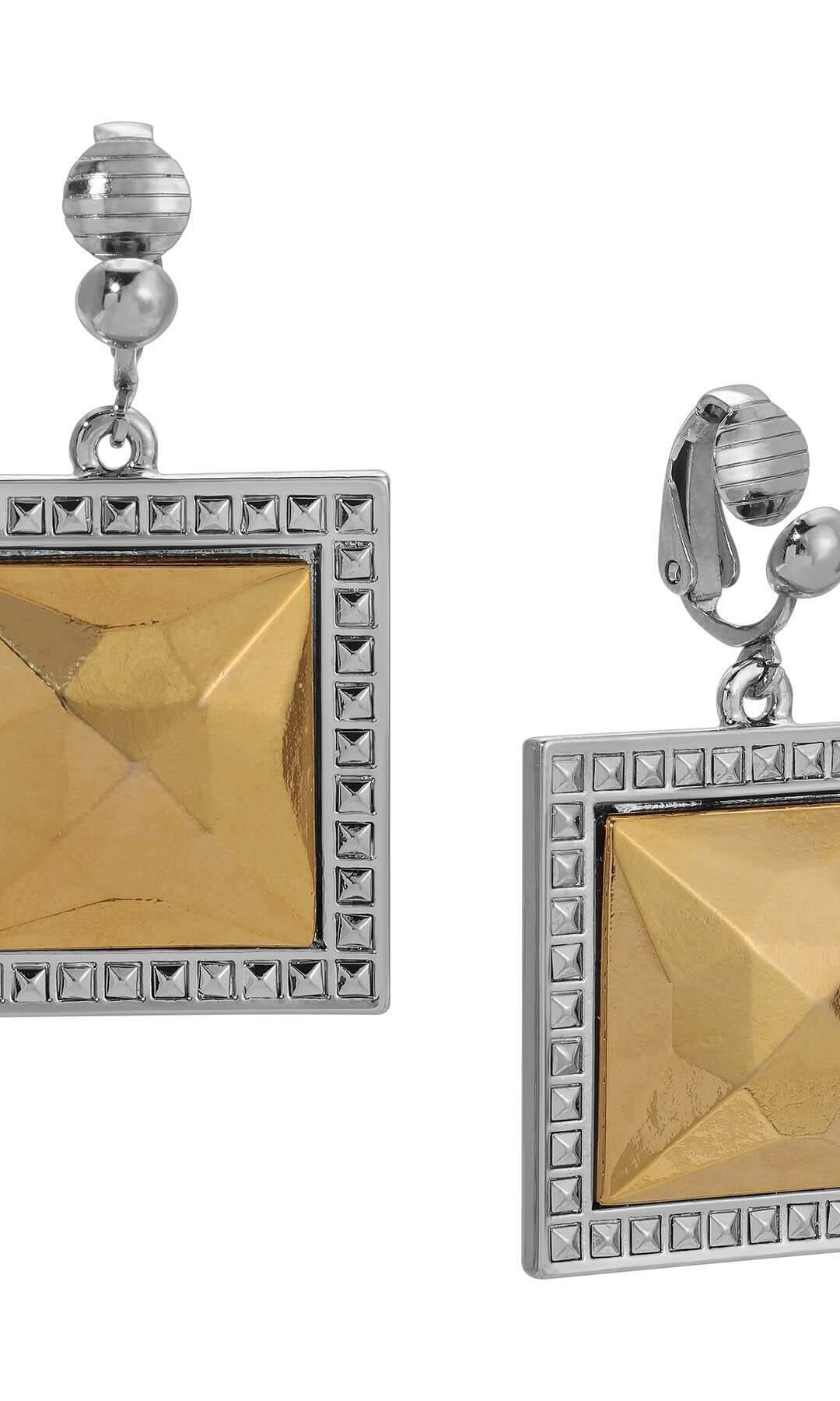 1928 Jewelry Fusion Lux Large Square Clip On Earrings