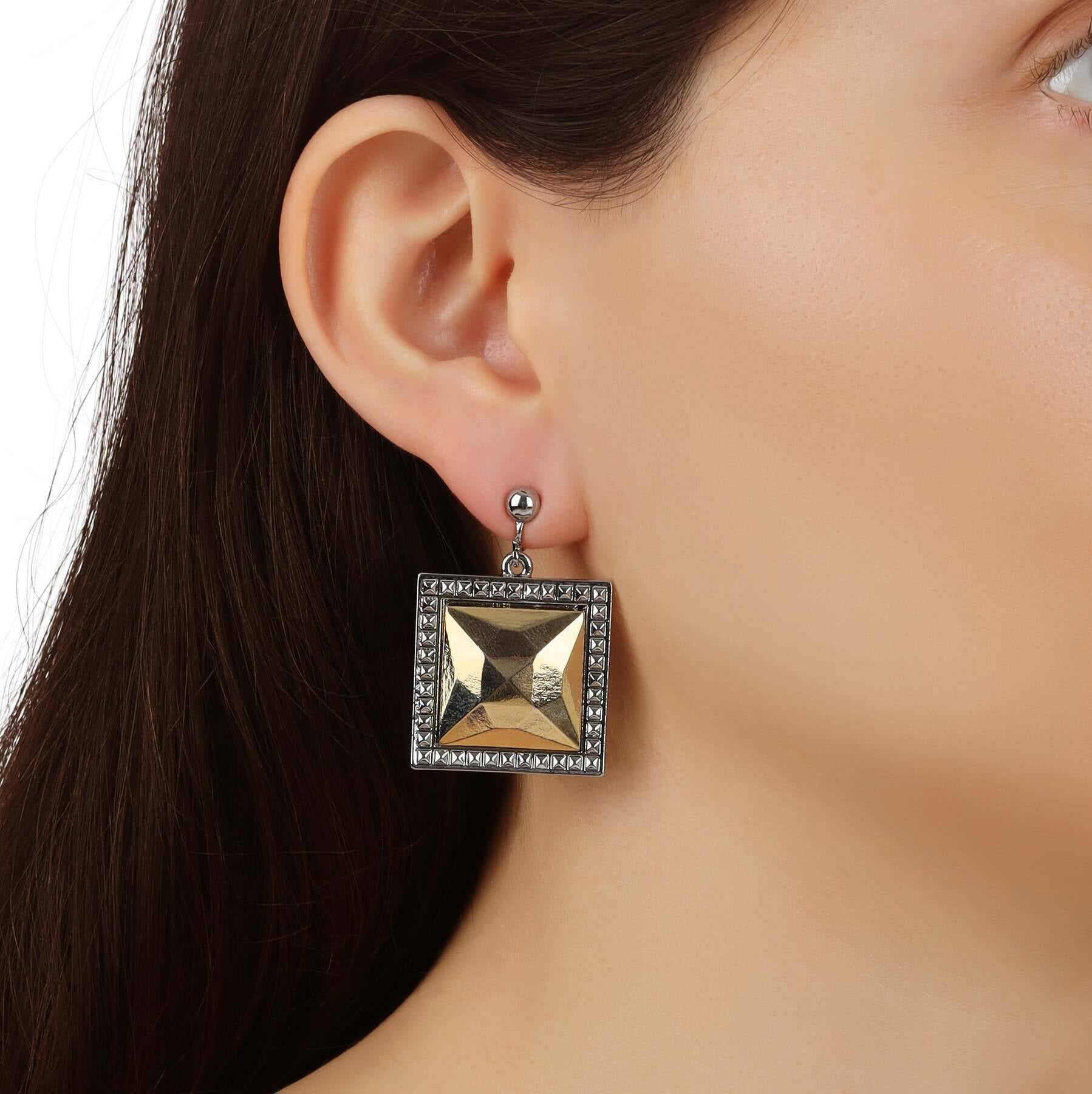 1928 Jewelry Fusion Lux Large Square Clip On Earrings