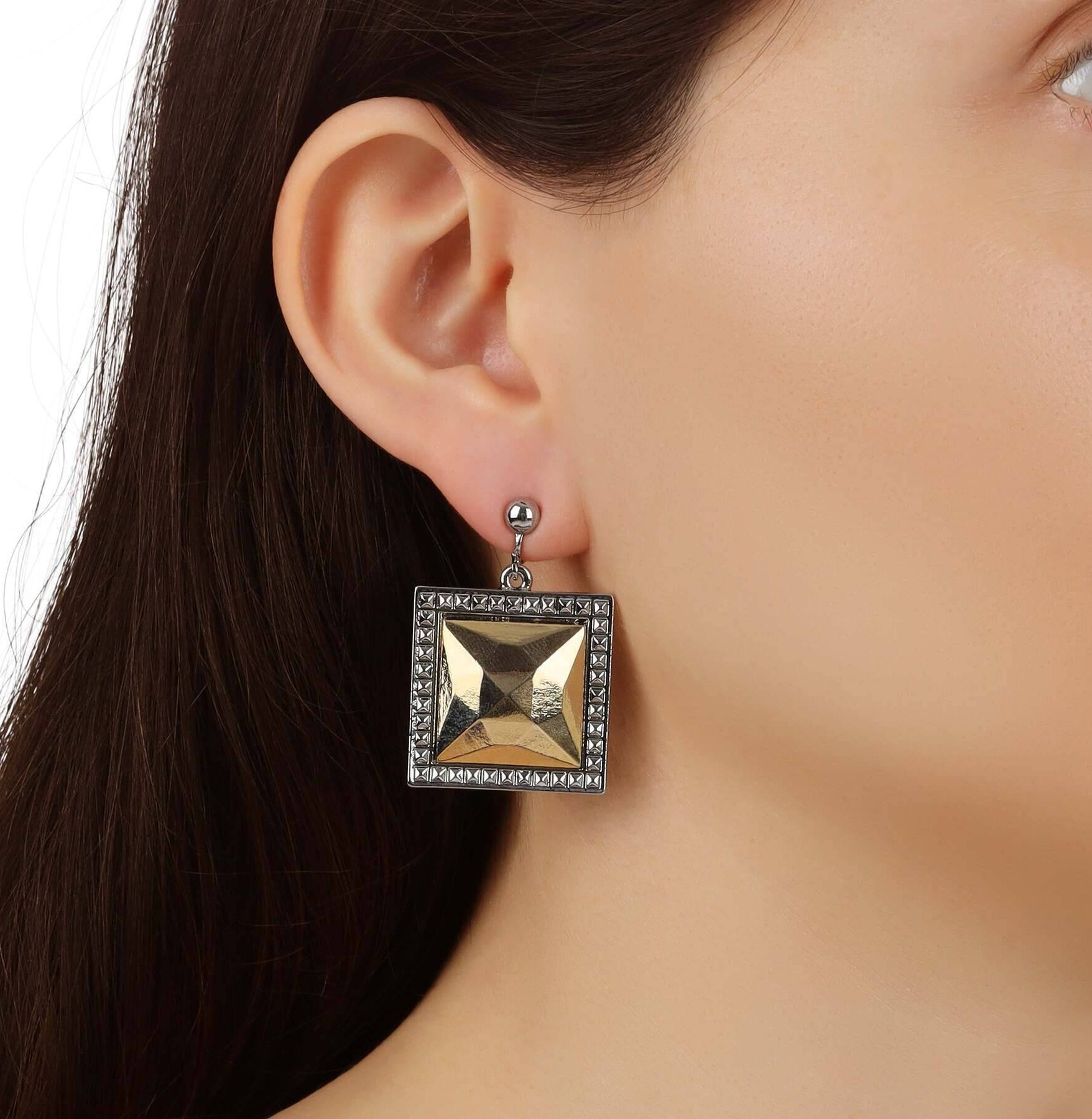 1928 Jewelry Fusion Lux Large Square Clip On Earrings