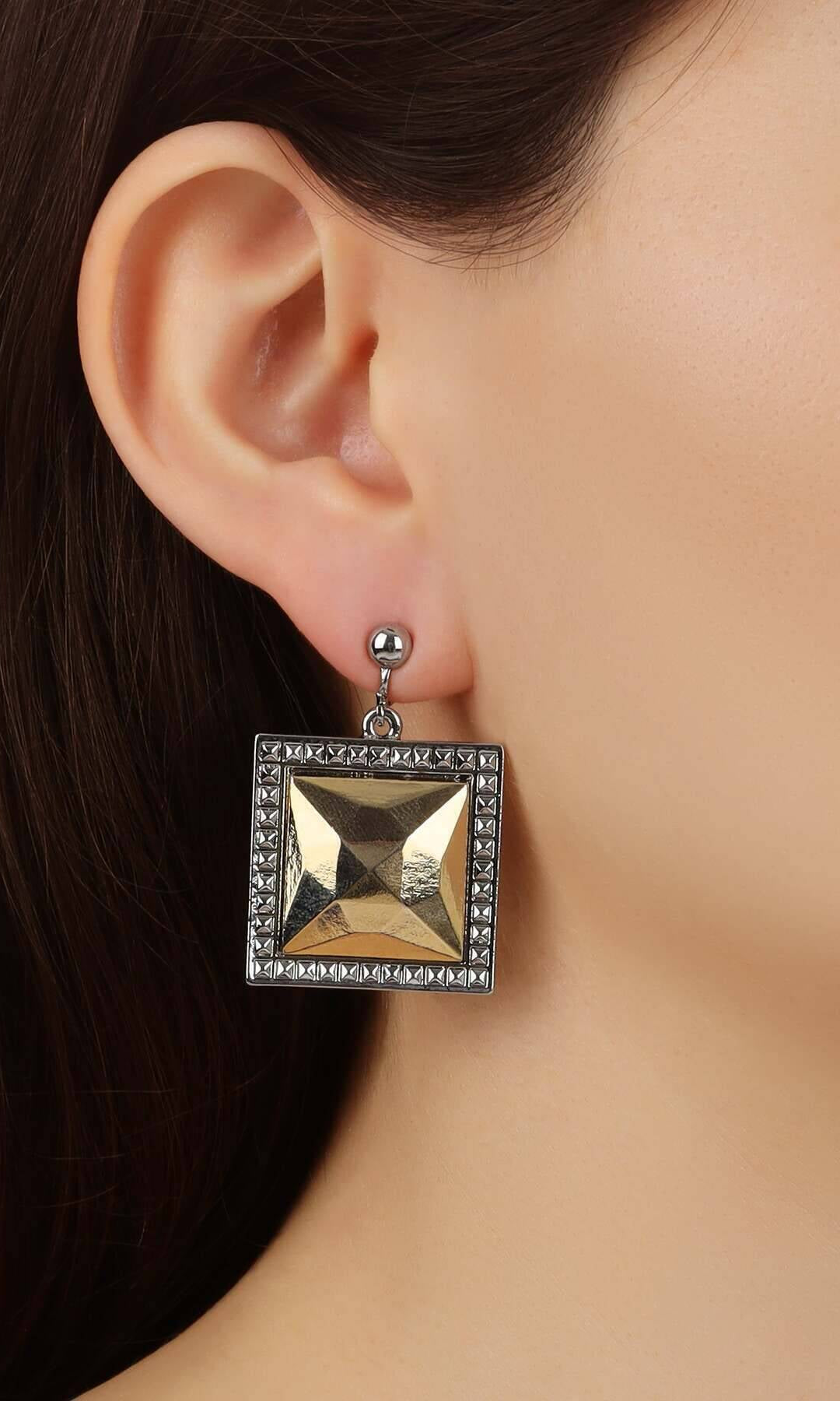 1928 Jewelry Fusion Lux Large Square Clip On Earrings