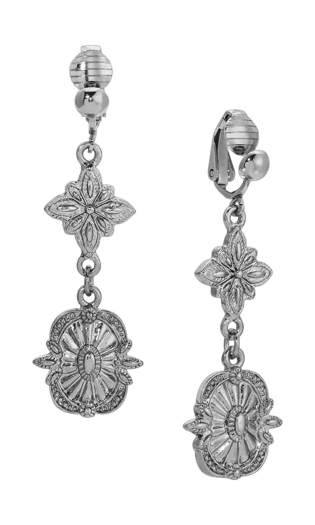 1928 Jewelry Tailored Double Starburst Clip Earrings