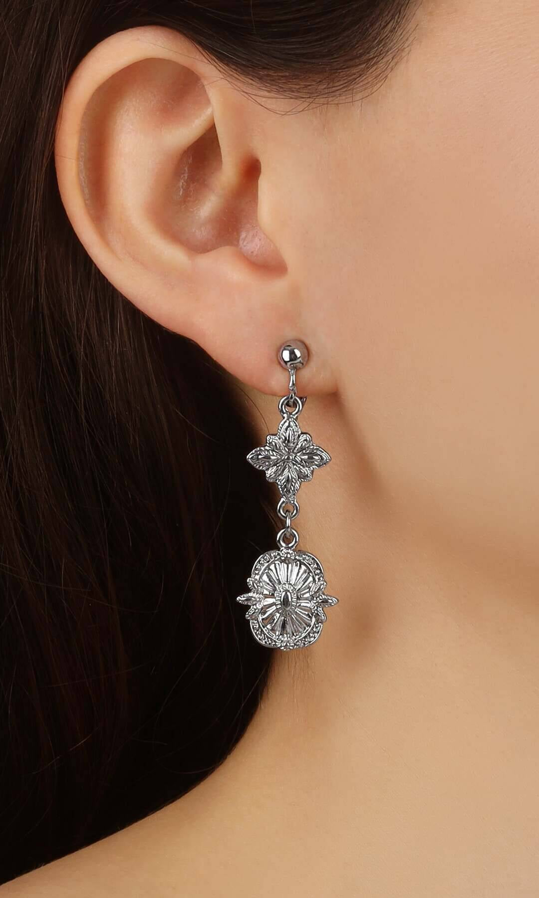 1928 Jewelry Tailored Double Starburst Clip Earrings