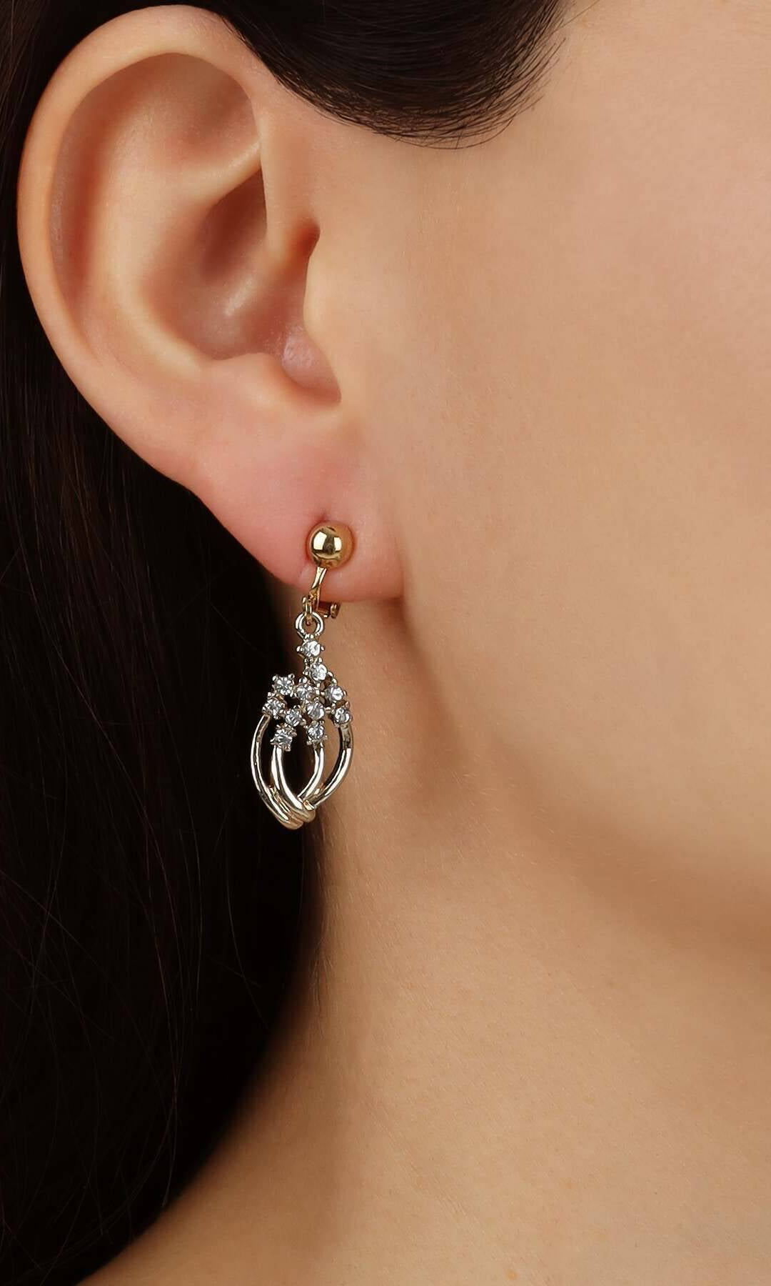 1928 Jewelry Deco Crystal Brilliance Clip On Earrings