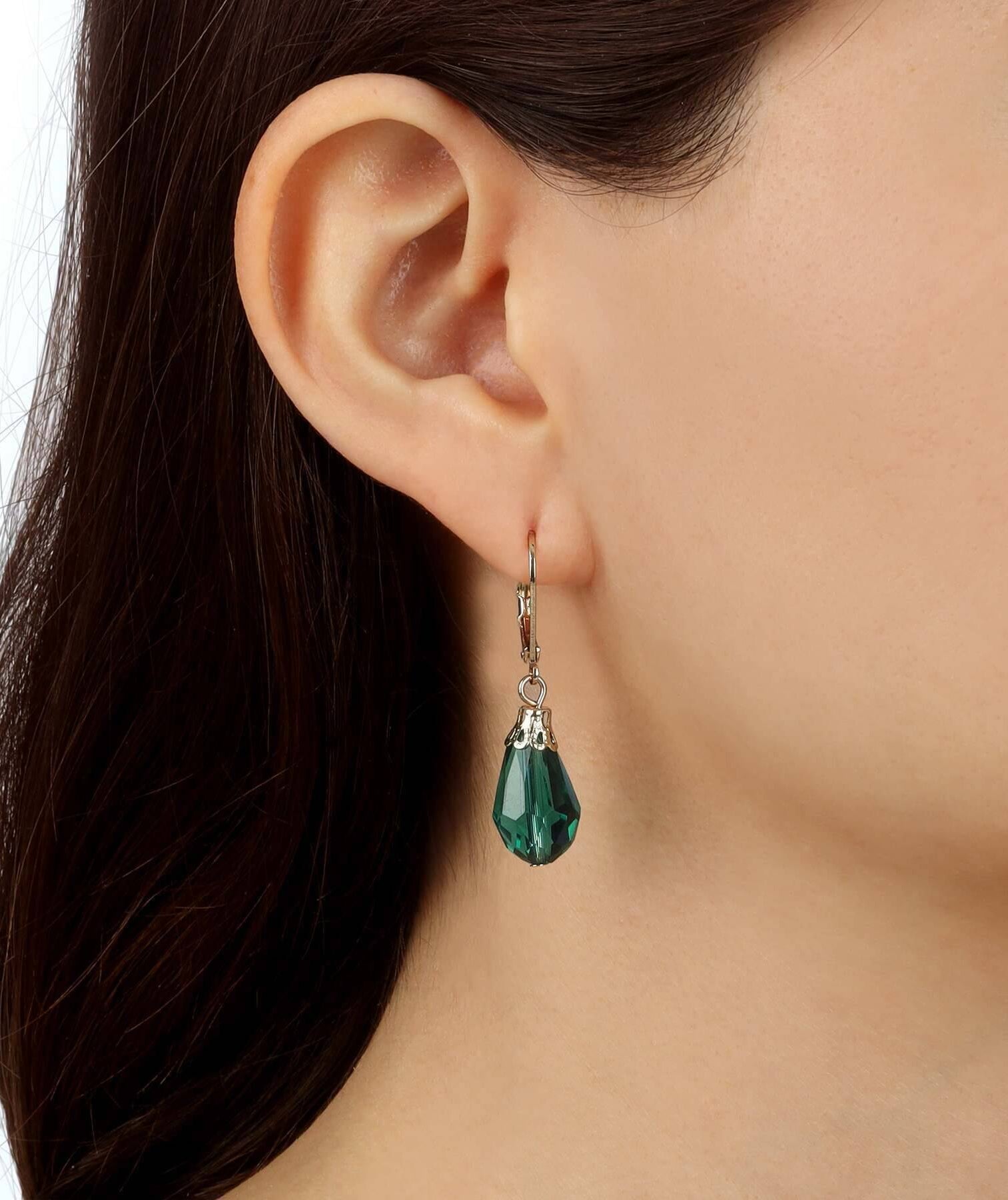 1928 Jewelry Teardrop Crystal Bead Allure Drop Earrings