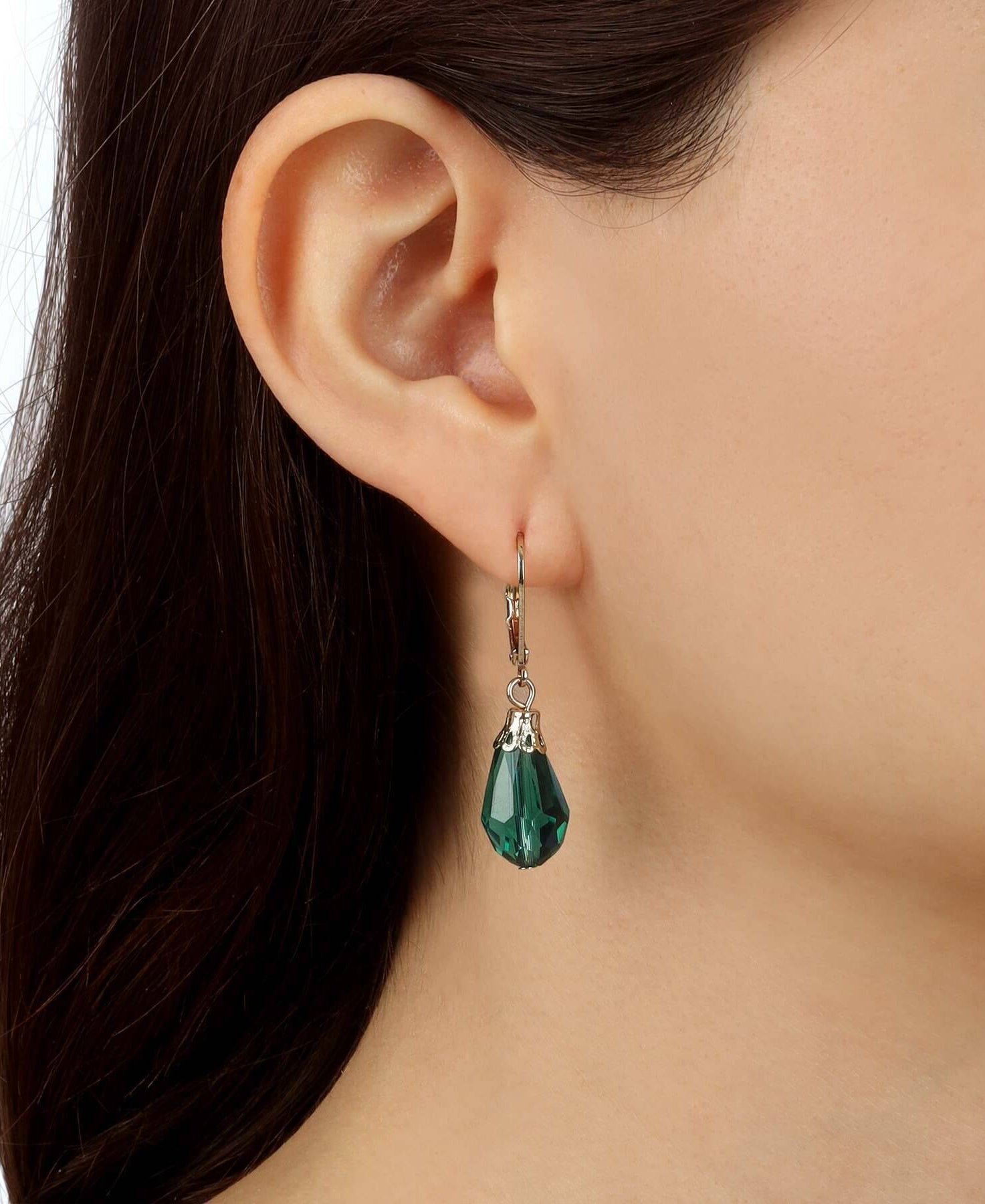 1928 Jewelry Teardrop Crystal Bead Allure Drop Earrings