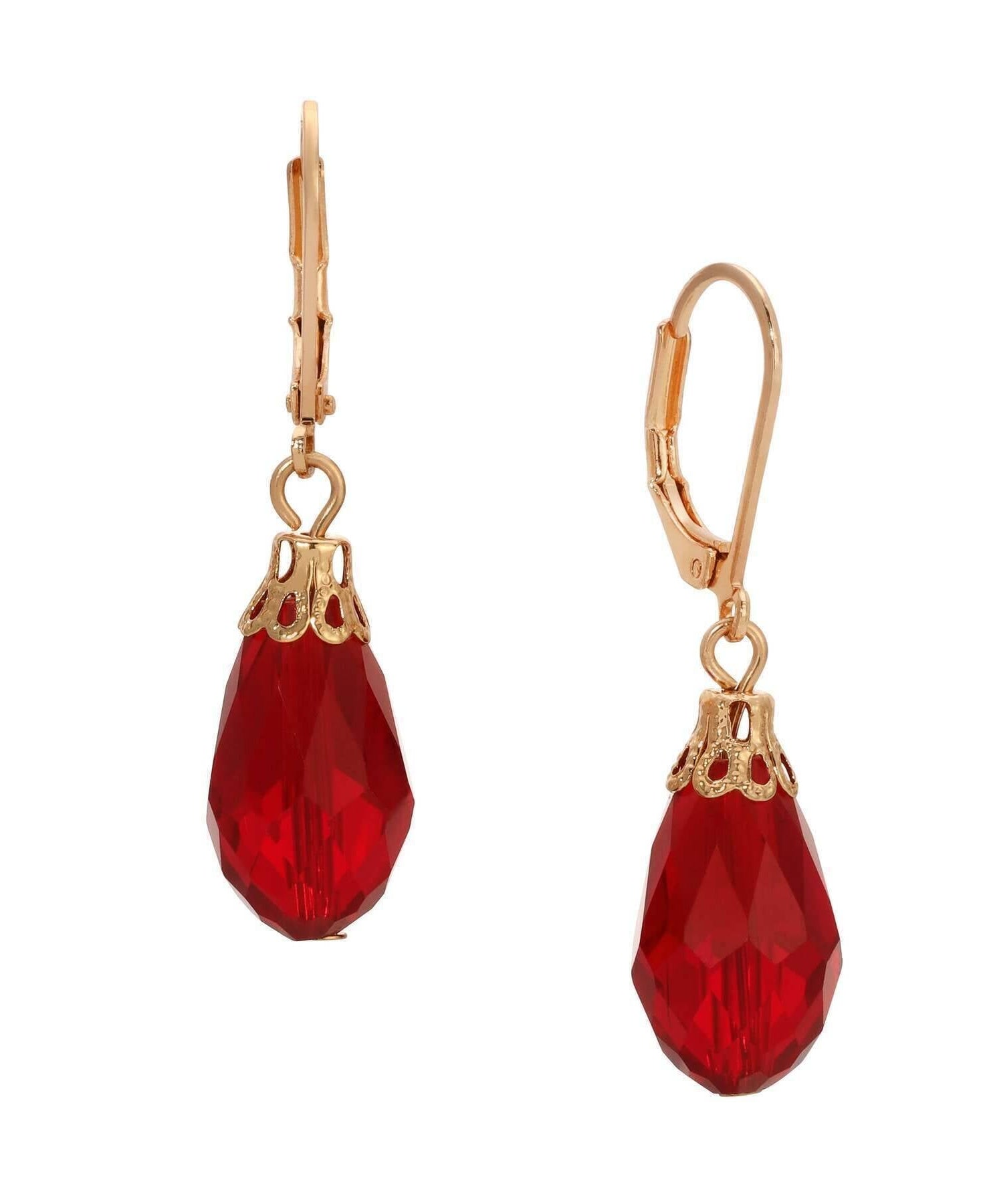 1928 Jewelry Teardrop Crystal Bead Allure Drop Earrings