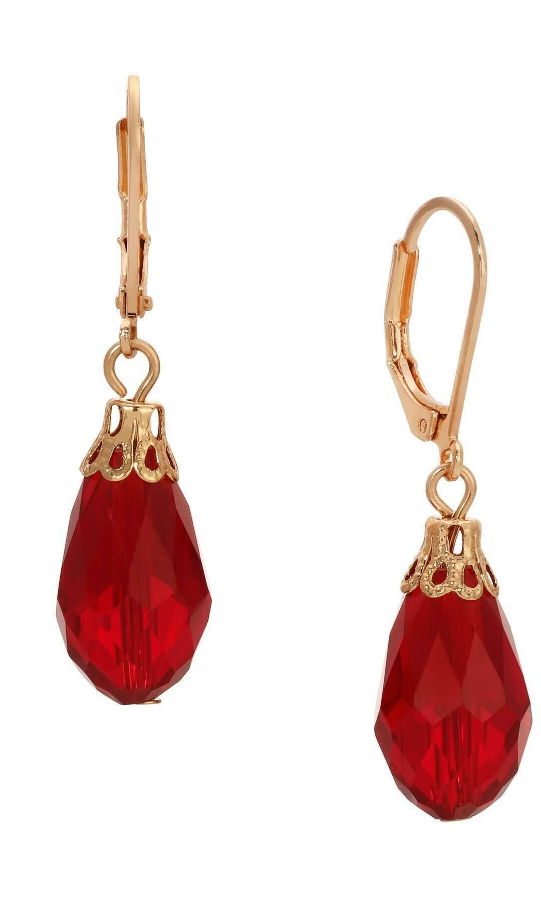 1928 Jewelry Teardrop Crystal Bead Allure Drop Earrings